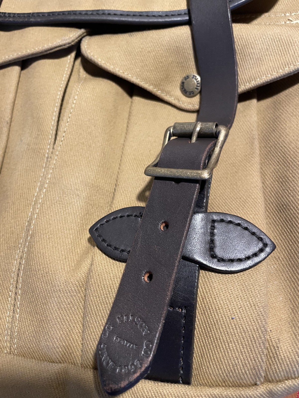 FILSON Rucksack (Backpack) – Authentic Classic Tan Cotton Twill & Bridle Leather