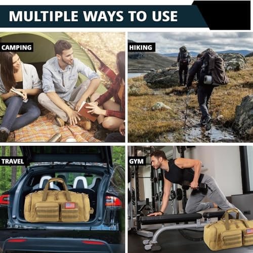 Tactical Gym Bag for Men,50L Large 3-in-1 Sports Duffle Bag for Travel Gym | …