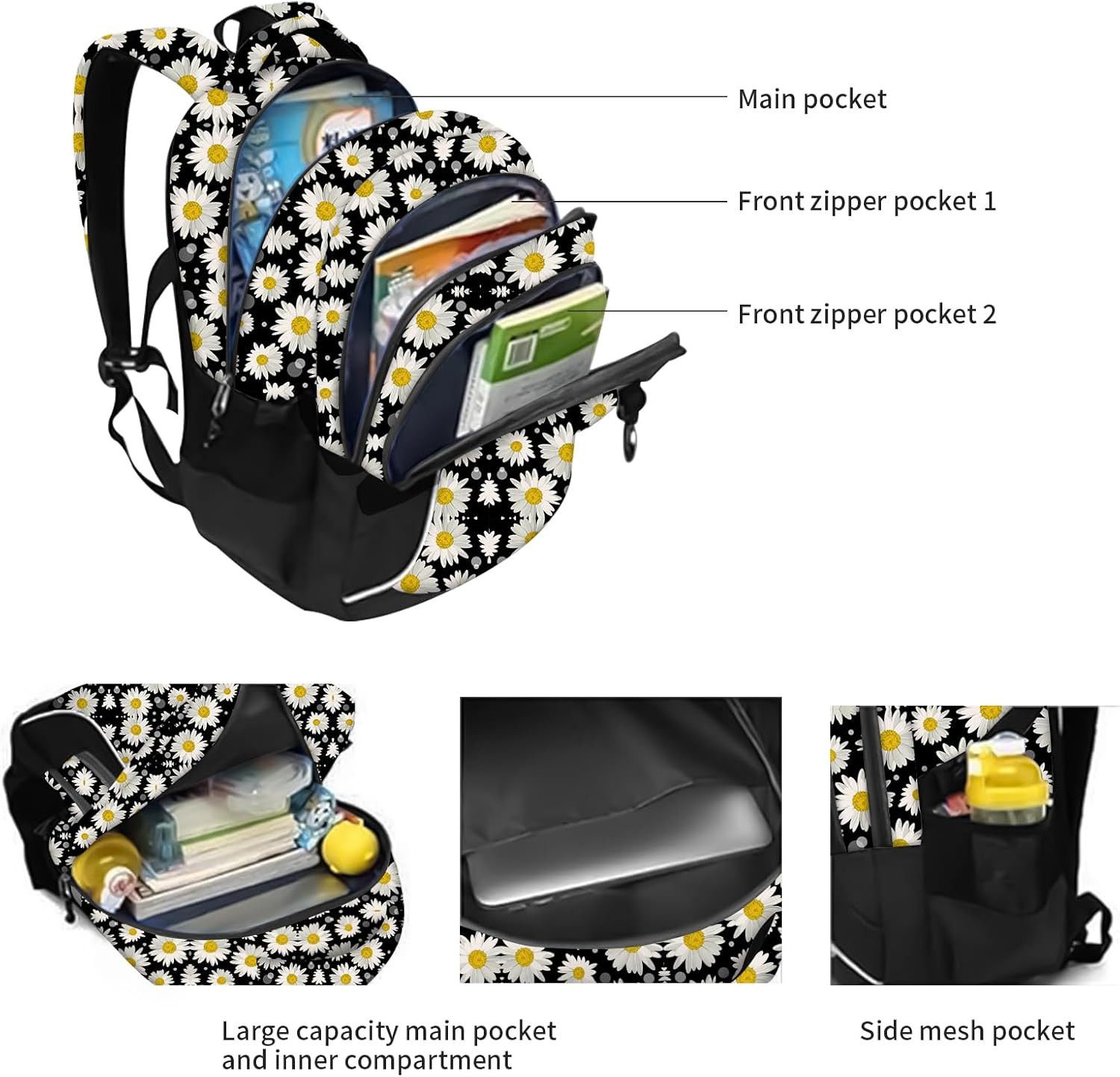 School Backpack Travel Bag for Men & Women Lightweight College Back Pack with La