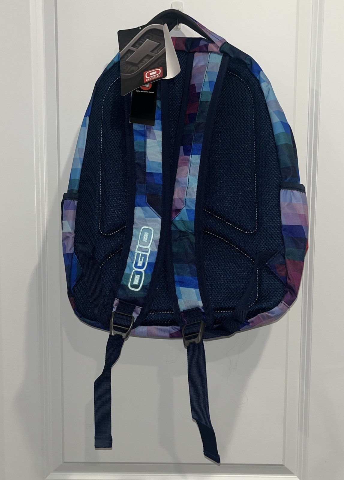 NWT OGIO Breaker Kaleidoscope Backpack Laptop Sleeve Geometric Blue Purple Pink