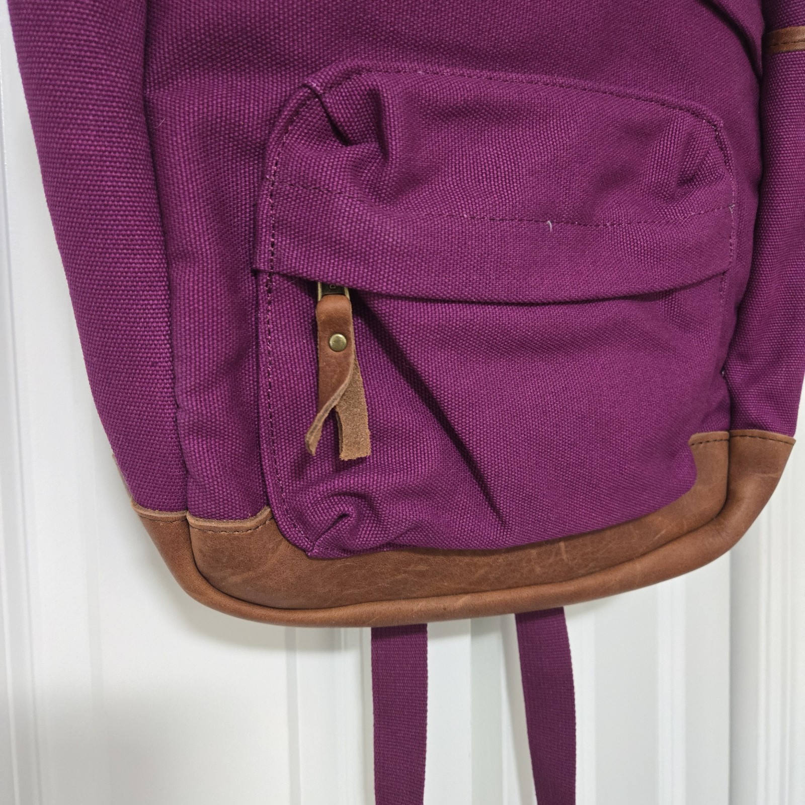 Duluth Trading Mixed Media Backpack Lifetime Canvas Leather Bottom NEW WITH TAGS