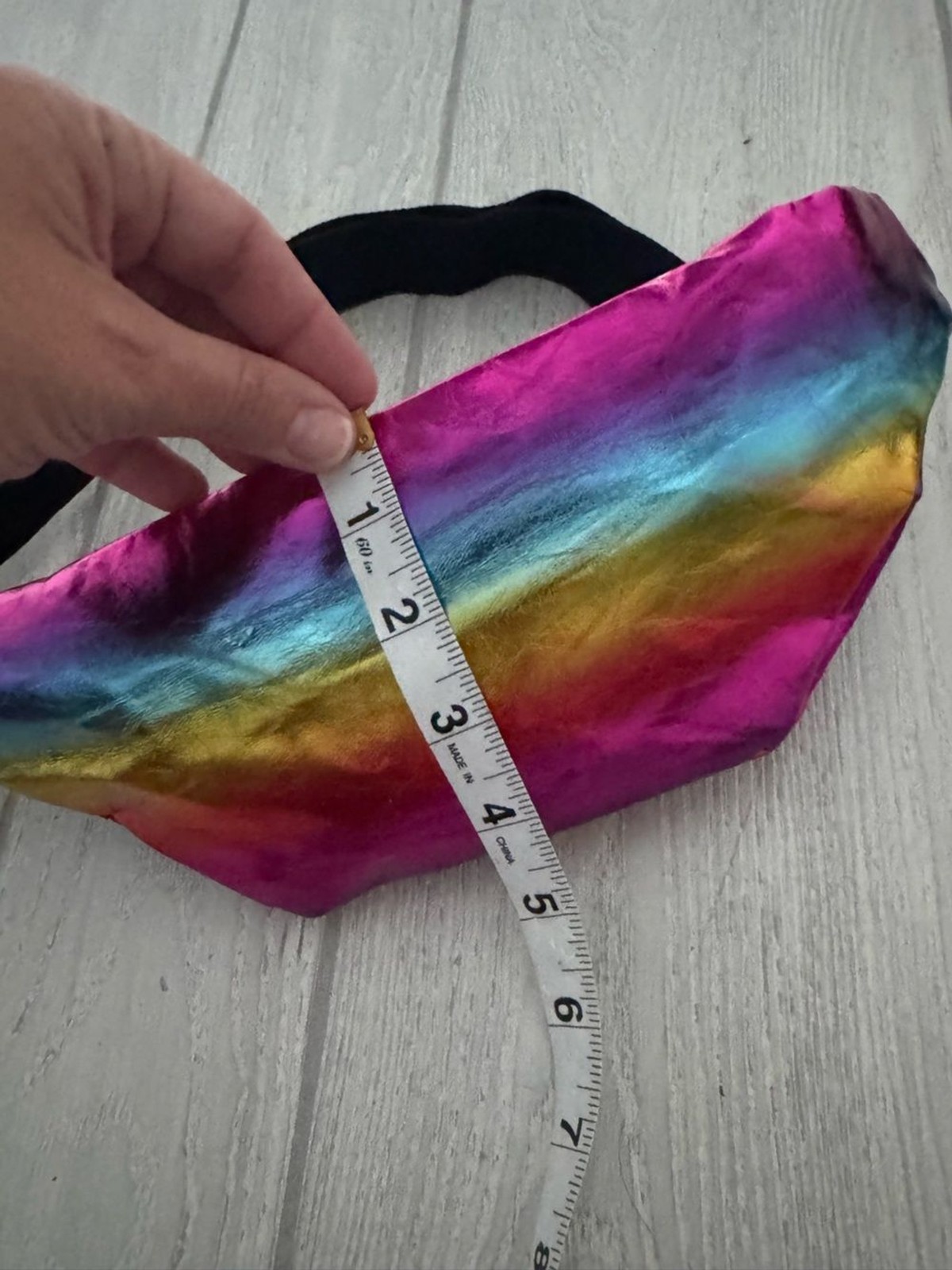 Rainbow multicolored, iridescent holographic waist pack, Fanny pack, travel bag