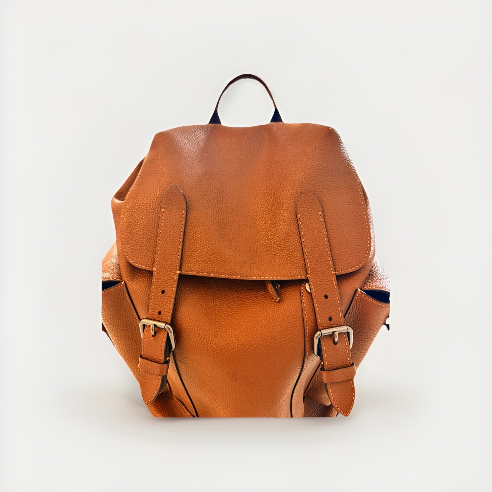 Coach Brown Backpack Drawstring Buckle Outer Pockets Adjustable Strap Classic