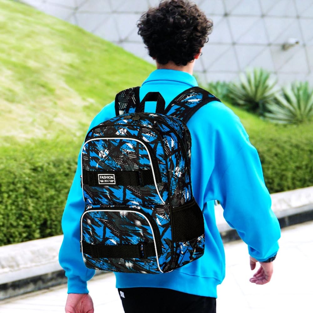 17 Inches Boys Backpack 3Pcs School Bookbag Set for Teens College Students Gr…