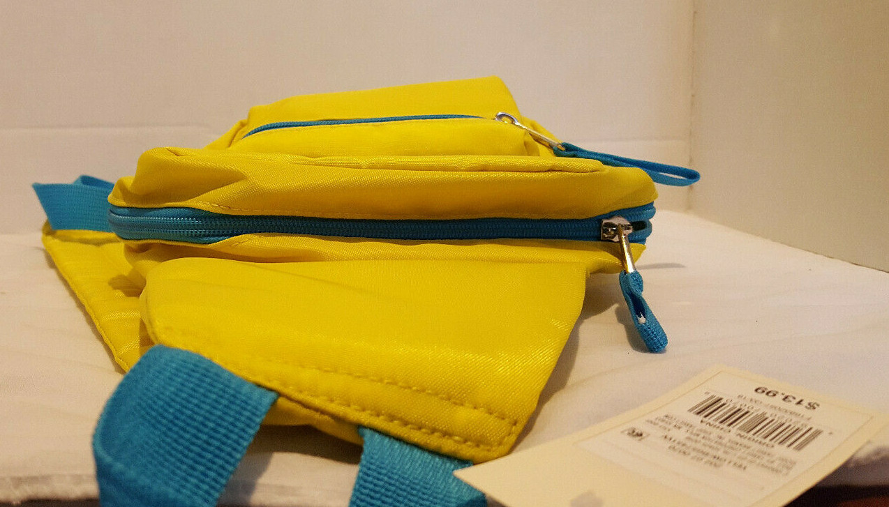 Cat & Jack Yellow Boys Shoulder Pack 2 Zipper Compartments Adjustable strap