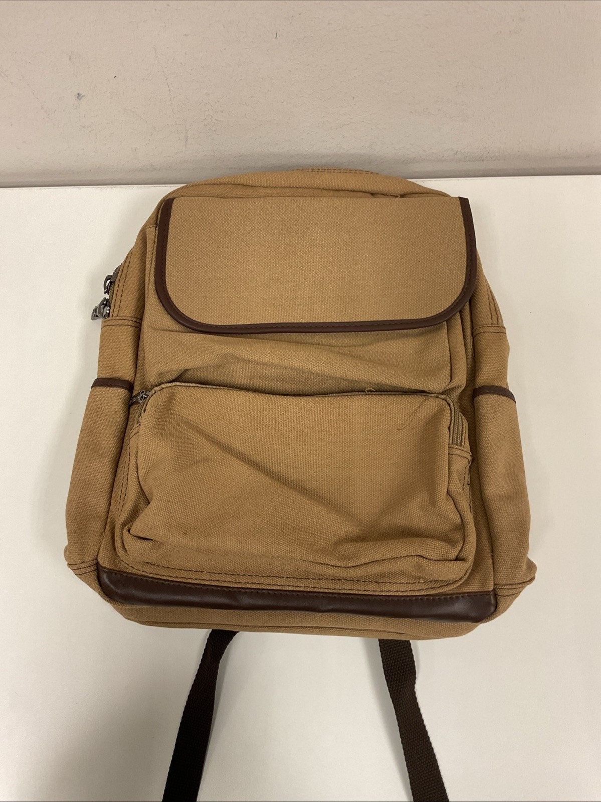West Pony 16” Canvas Laptop Backpack- Tan