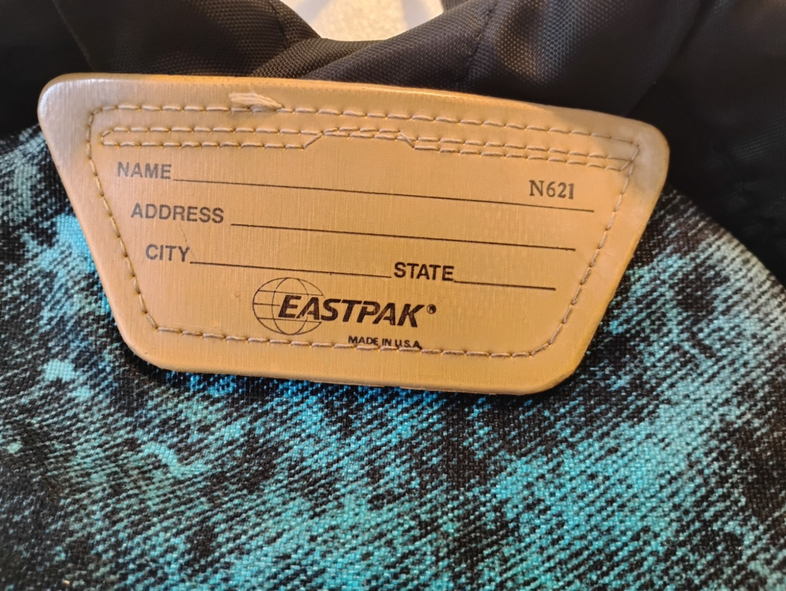 EASTPAK Backpack Made In USA Triangle Logo Acid Wash Neon Blue With Grey