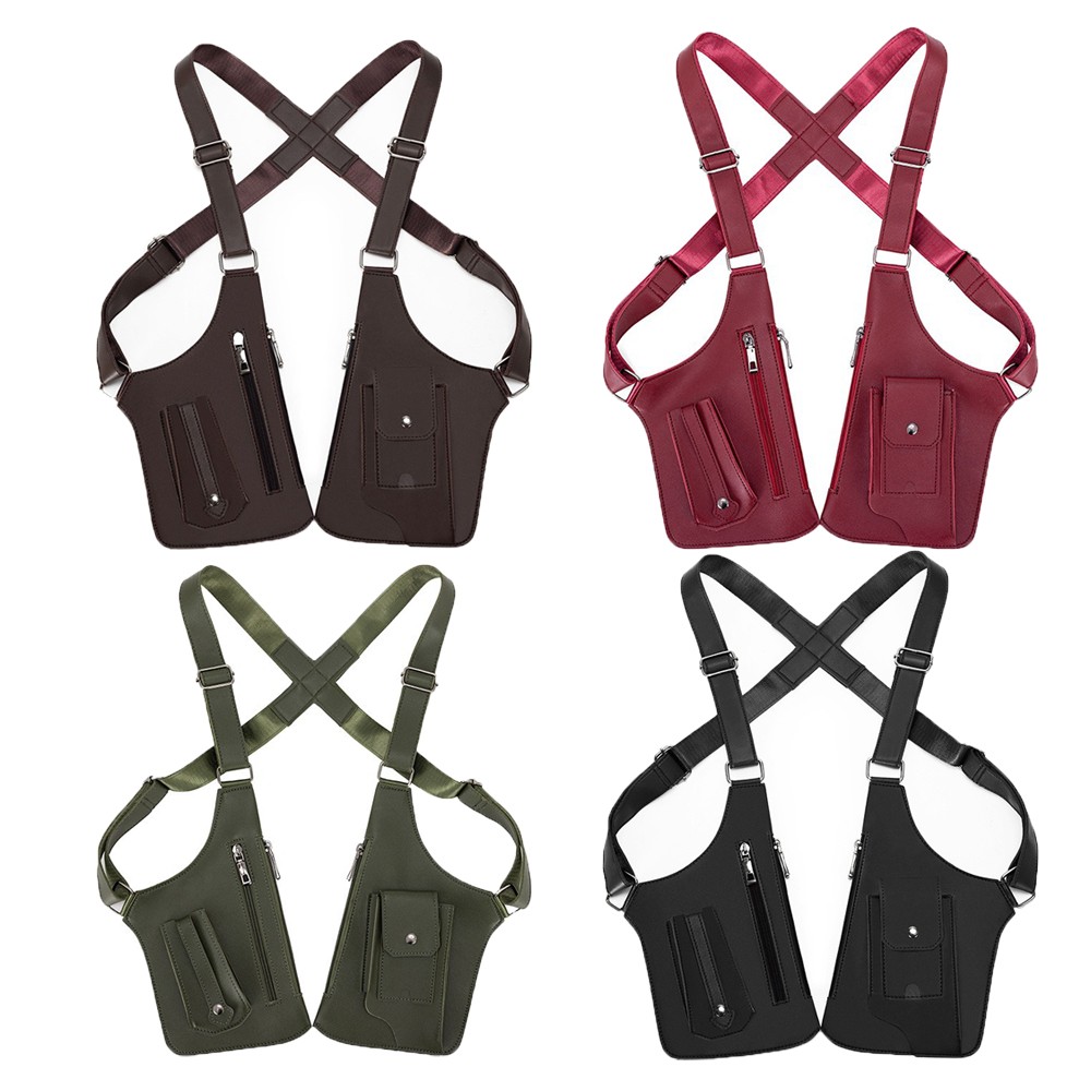 Adjustable Anti-Theft Underarm Shoulder Bag PU Leather Wallet Holster Bag