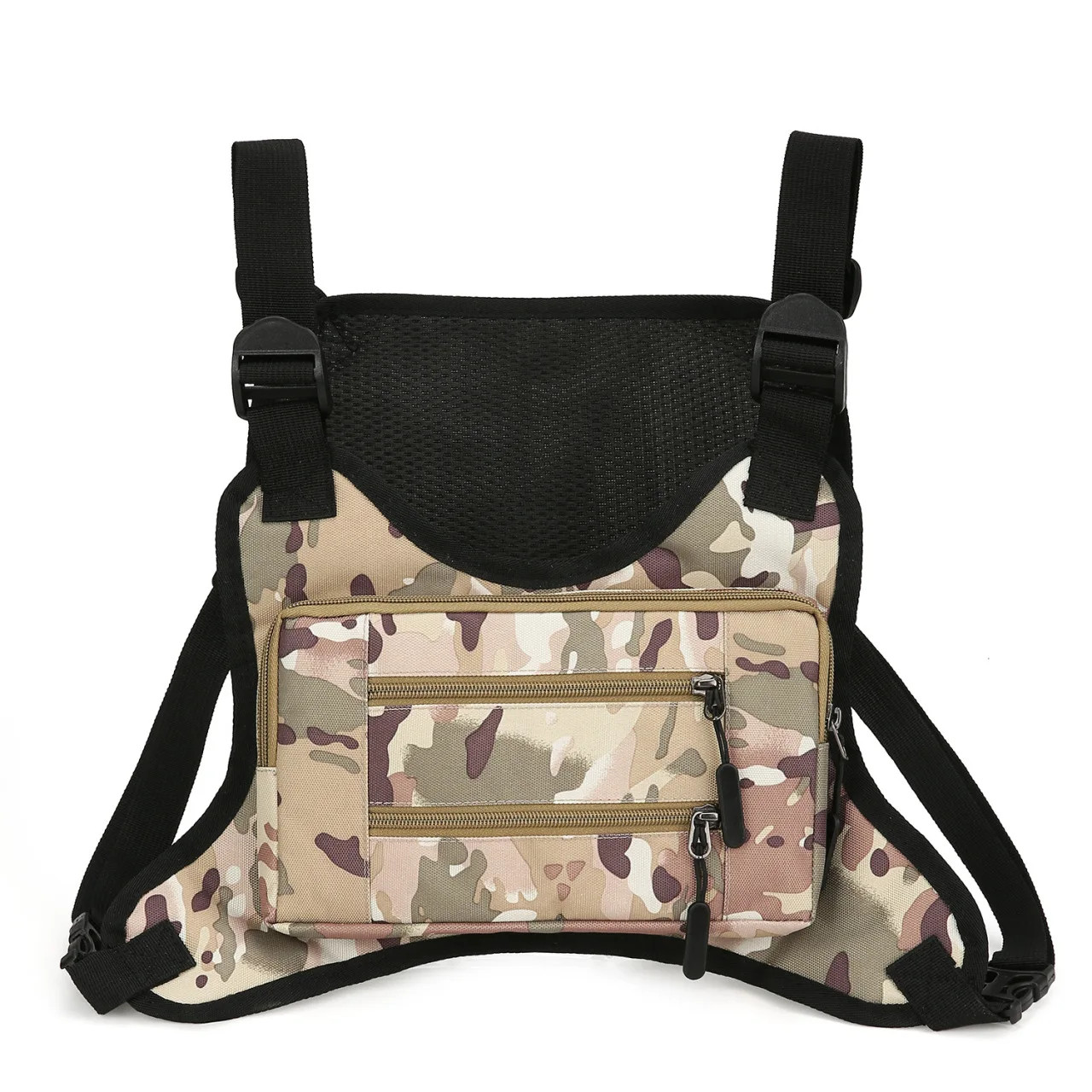 Multi Purpose Tactical Chest Pack Outdoor Men Cycling Vest Bag Digital Camo Spor