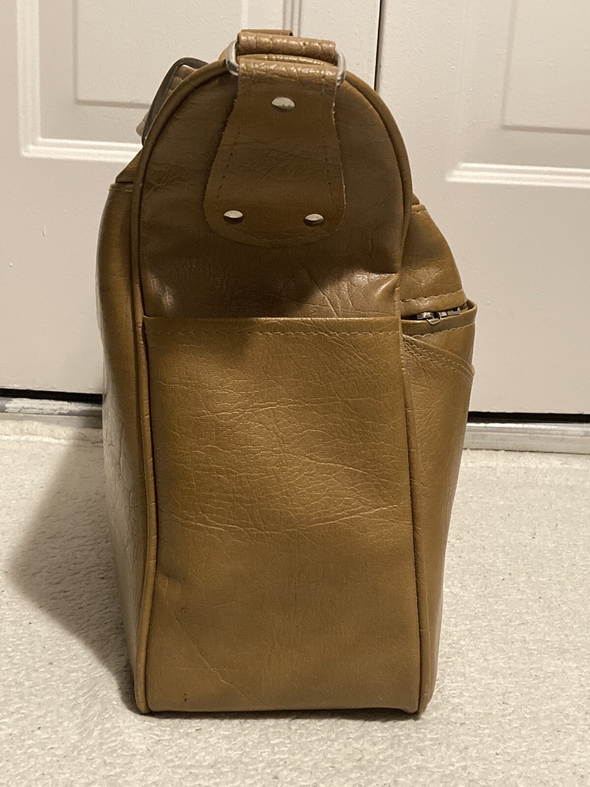Vintage Samsonite Silhouette Brown Leather Carry-On Travel Shoulder Bag Satchel