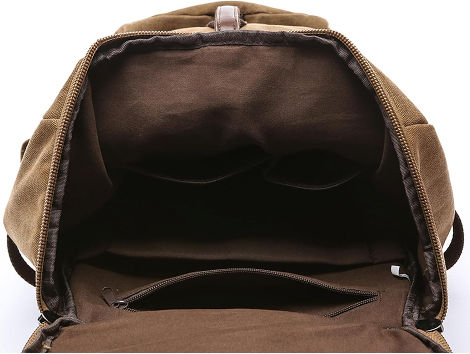 Large Canvas Travel Backpack for Men Carry On Work Bag Khaki