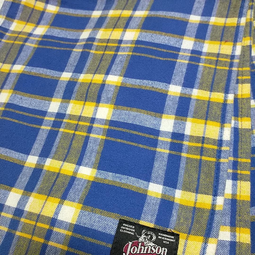 Rare Johnson Woolen Mills Blue Check Scarf – Flannel Fabric