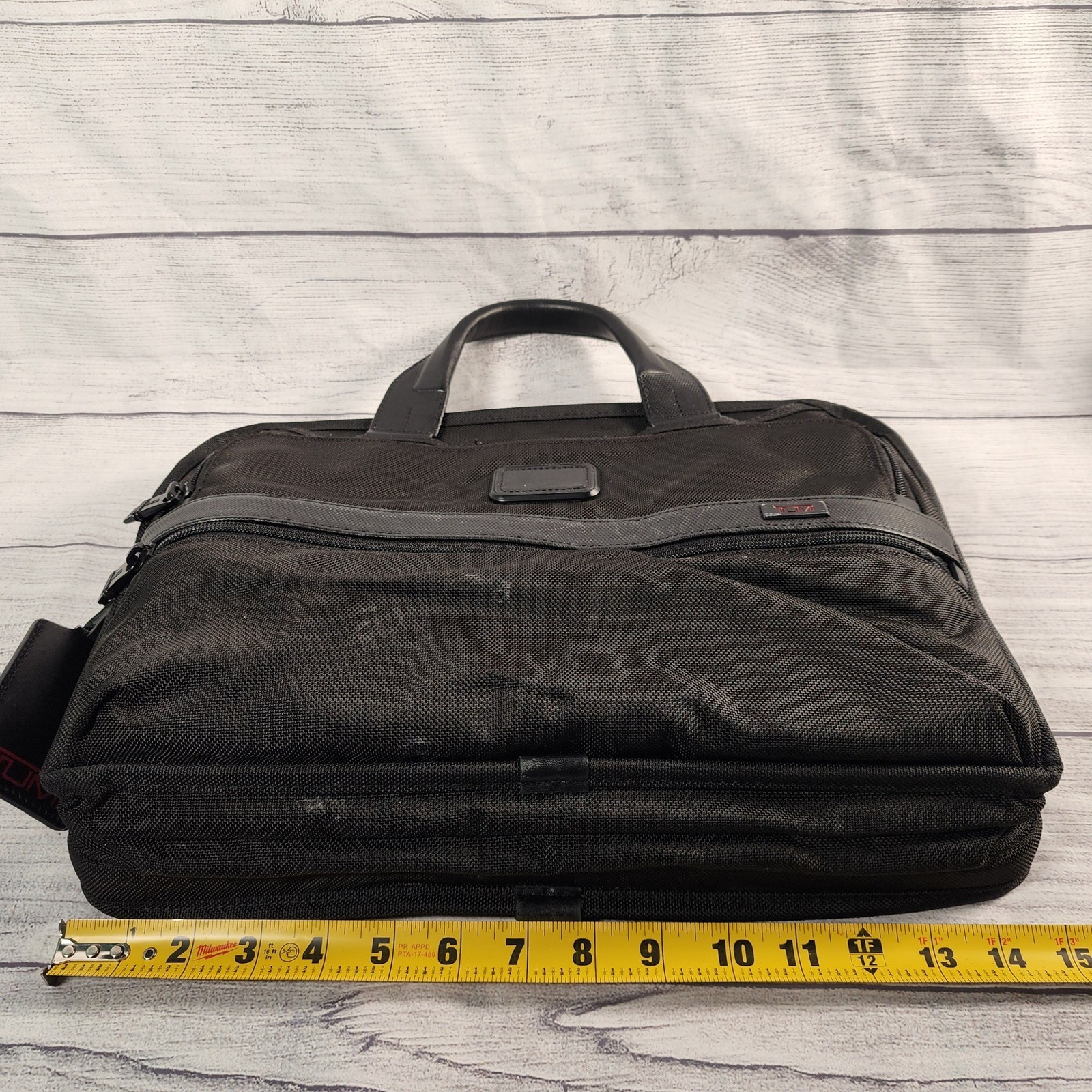 Tumi Alpha Ballistic Nylon Slim Briefcase Laptop Bag Black Professional Work Bag