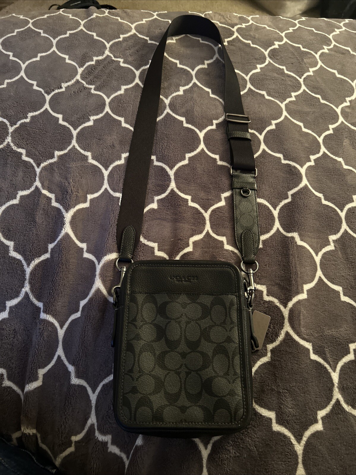 Coach West Pack Signature Canvas Backpack – Gunmetal/Charcoal Black