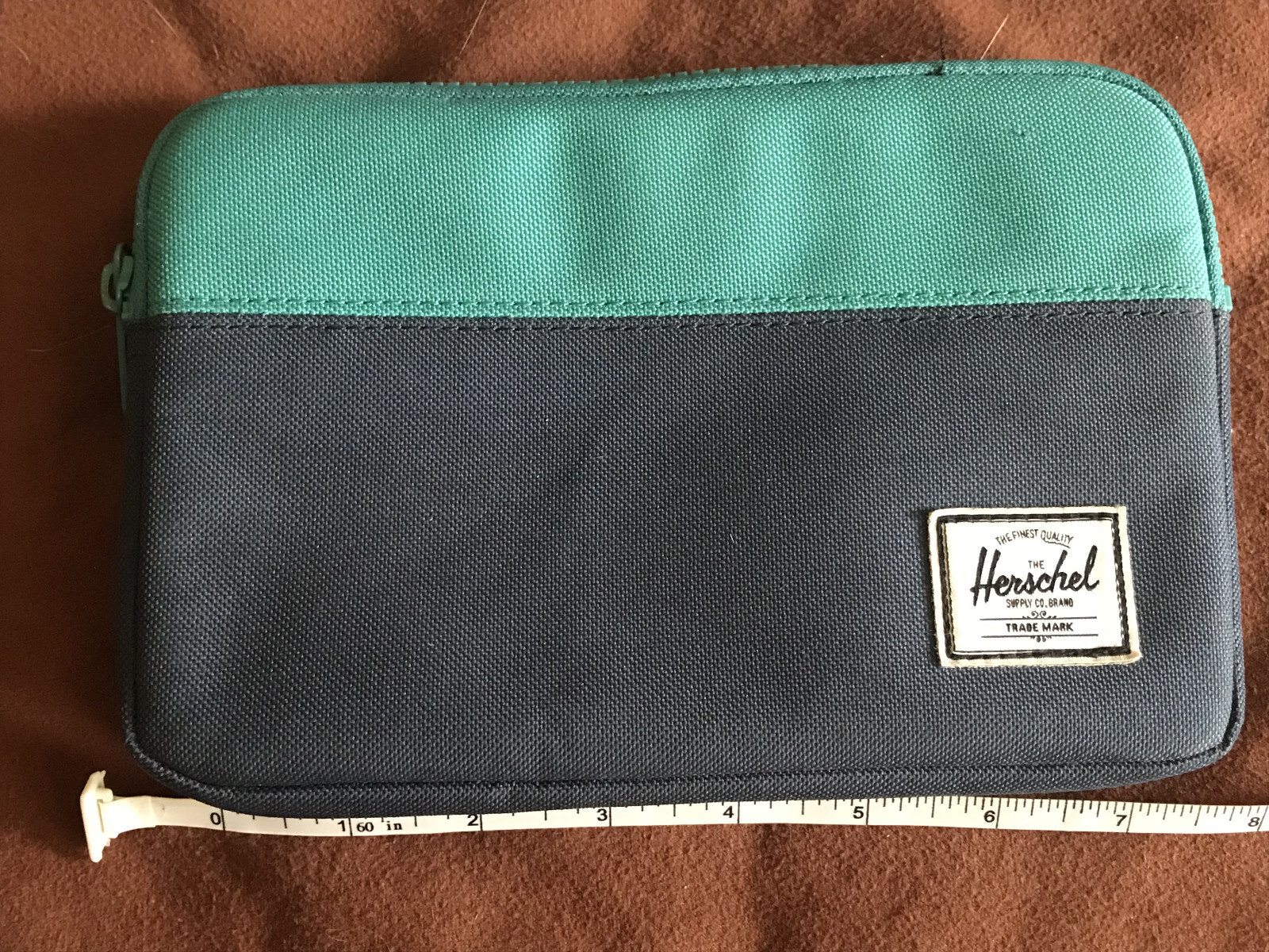 *** Herschel Supply Company Two-Tone Blue Lined Clutch/Carry-On Pouch SIZE MED