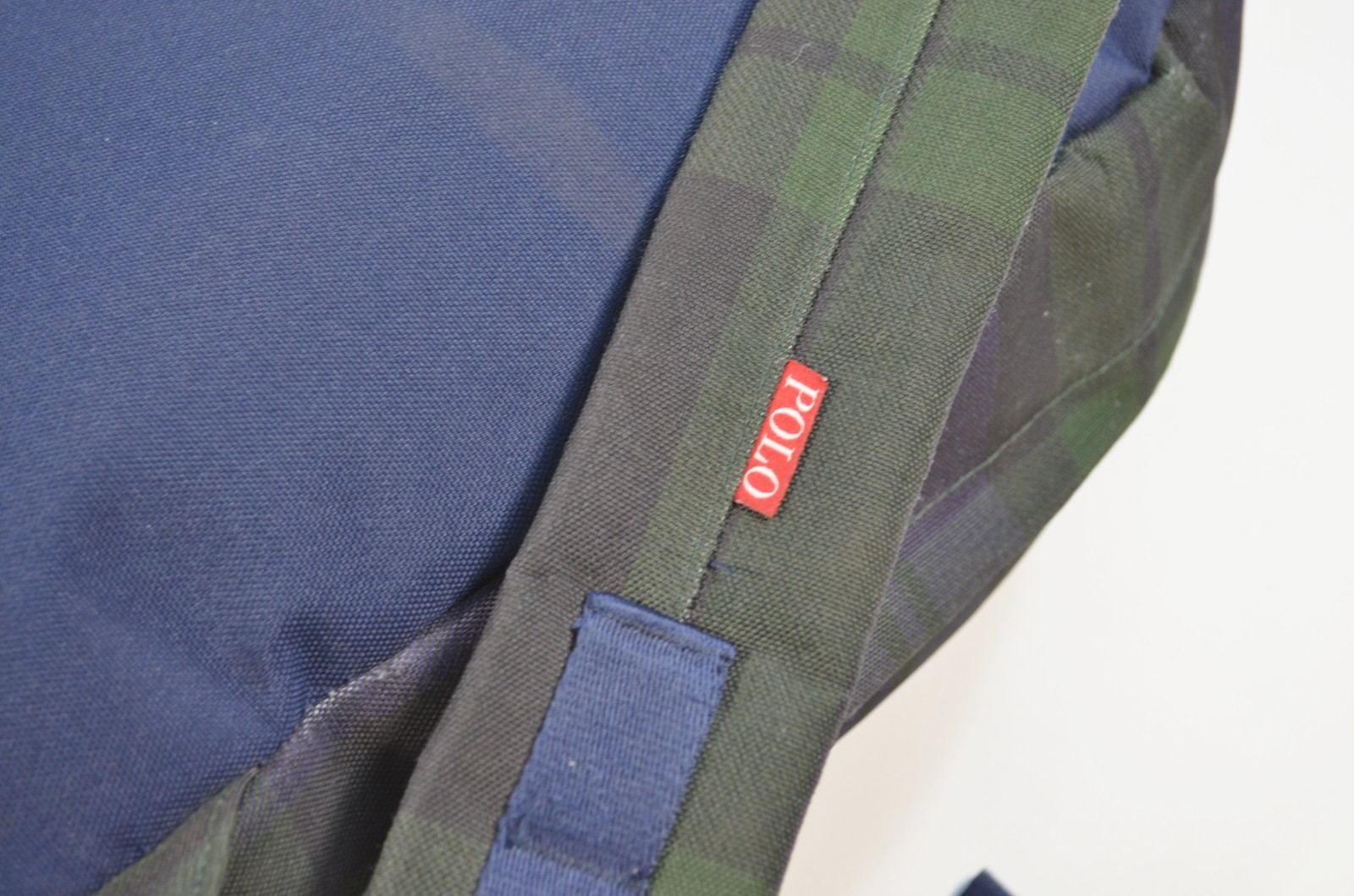 Polo Ralph Lauren Bear Plaid Canvas School Backpack Bag Blue Green