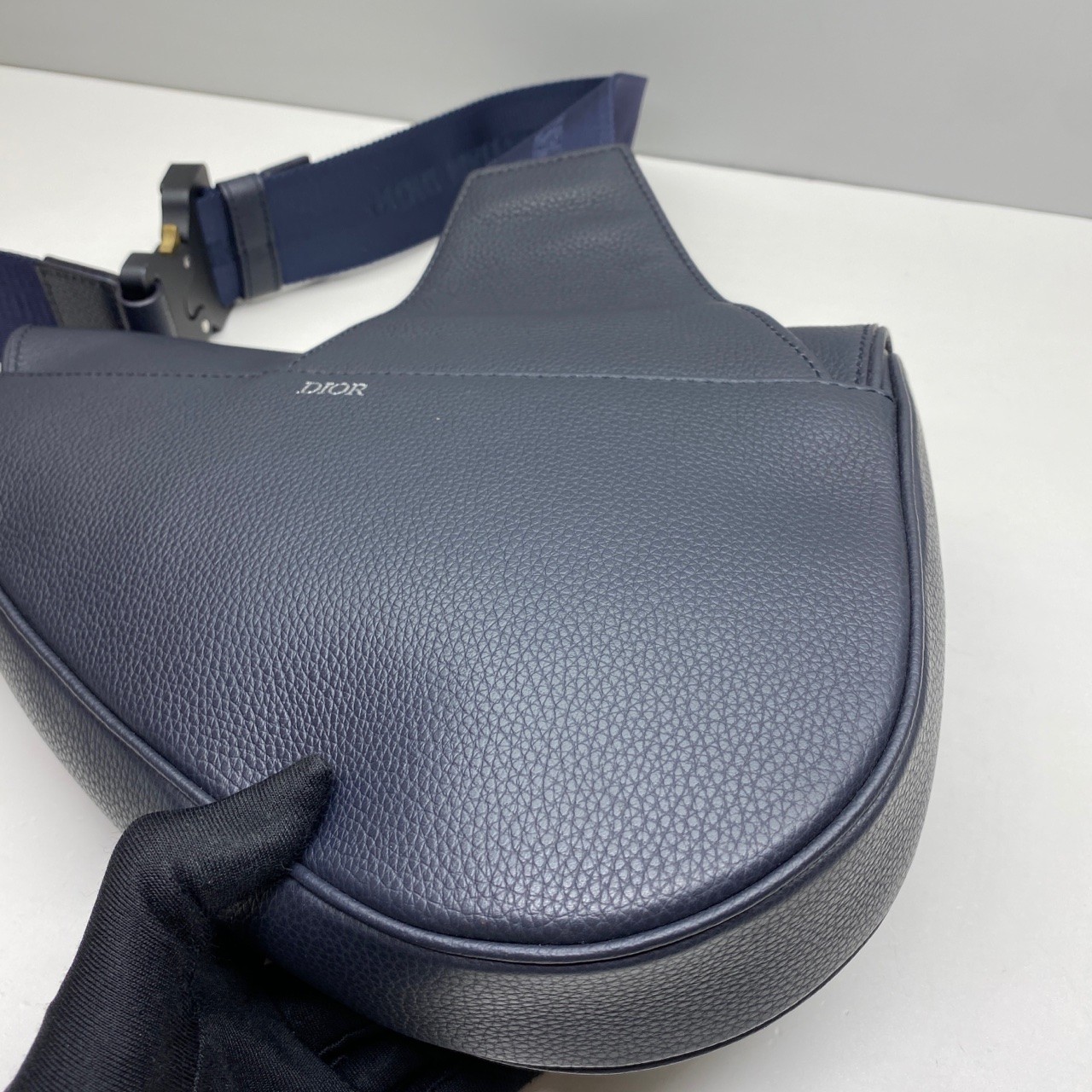 Dior Pre-Owned Authentic Saddle Bag Navy 27x20x5cm Cowhide