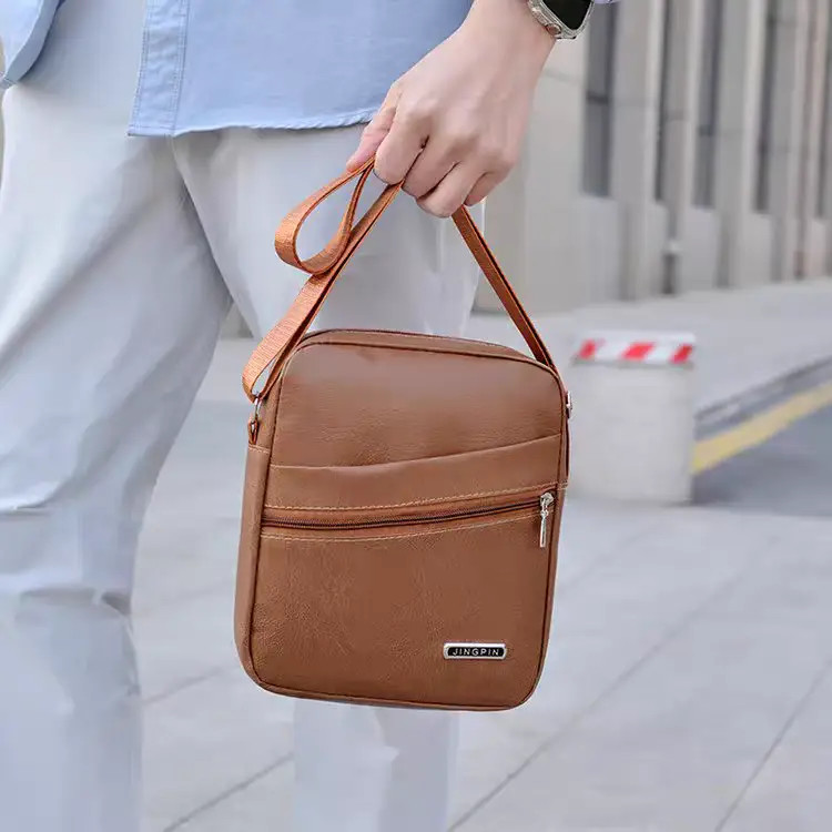 Men‘s Leather Shoulder Bag Handbag Crossbody Bag Sling Briefcase Messenger Bag