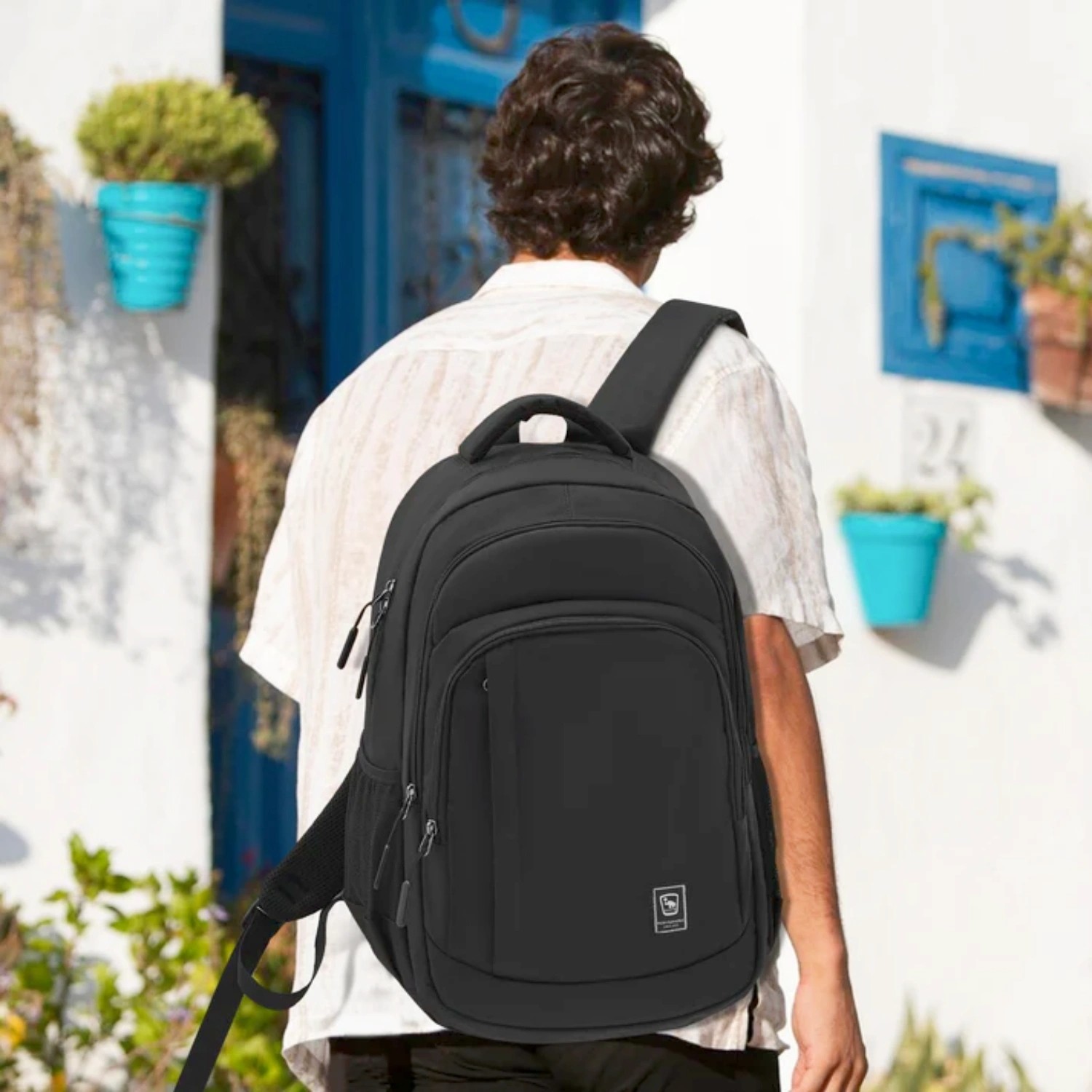 OIWAS 17.3″ Laptop Backpack Men Business Travel Backpack Daily Leisure Bag Black