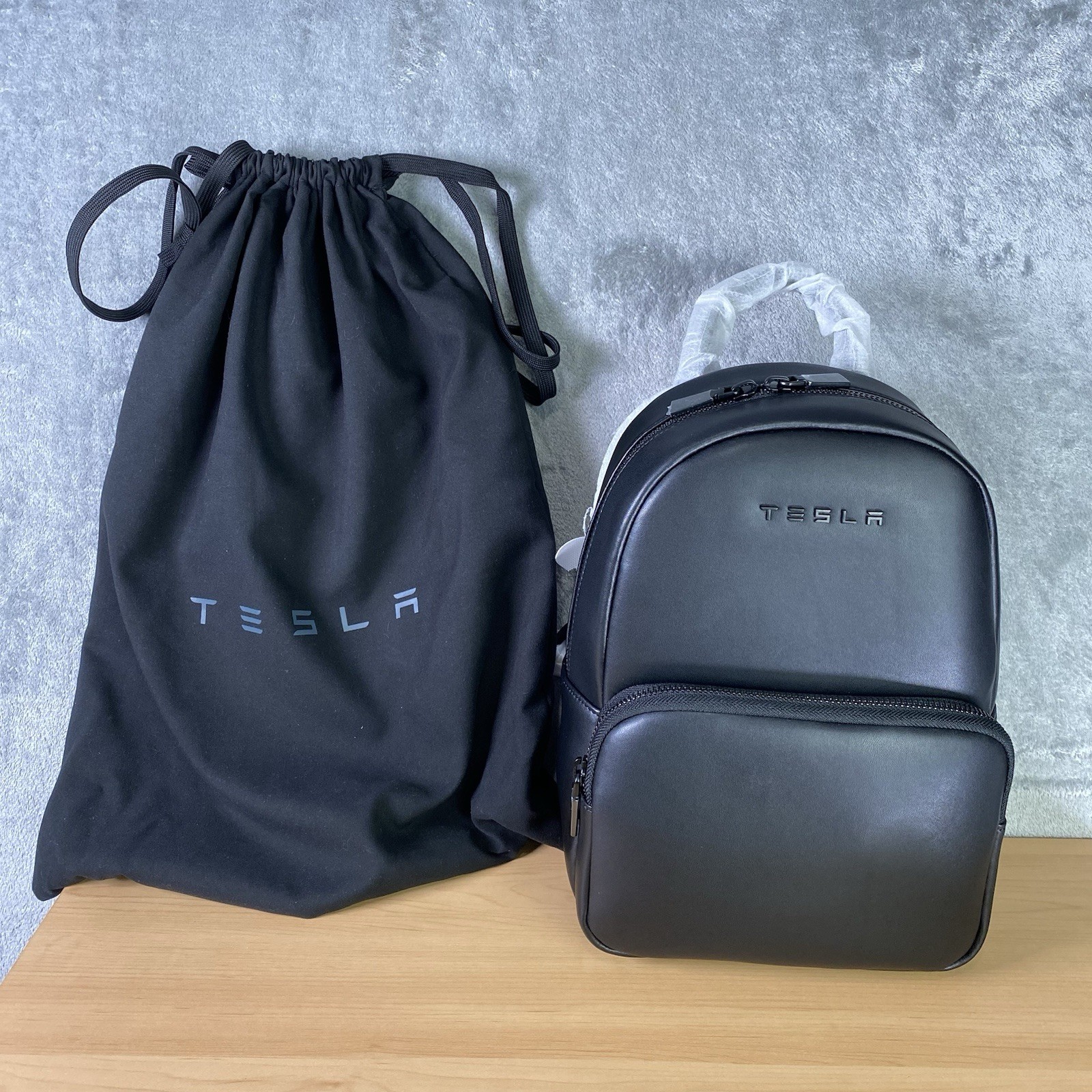 Tesla Mega Mini Pack Backpack Black Vegan Leather Official Tesla Store w/ Cover
