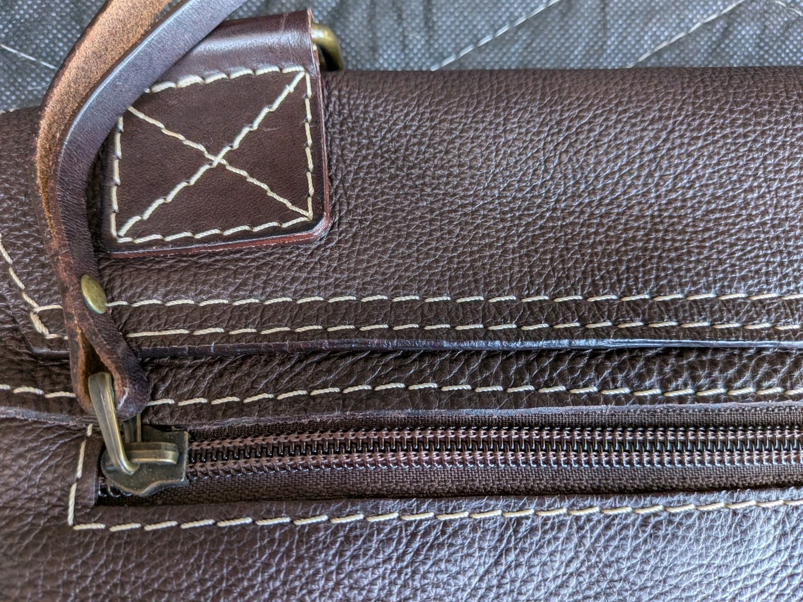 Claudia Firenze Italian Leather Crossbody Messenger Bag Brown Buckle Boho Travel