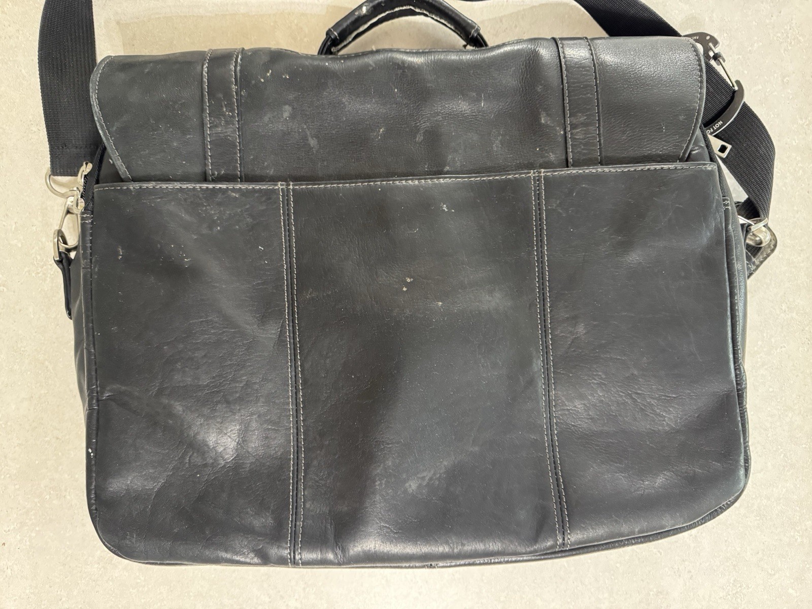 Wilson Black Leather Messenger Bag