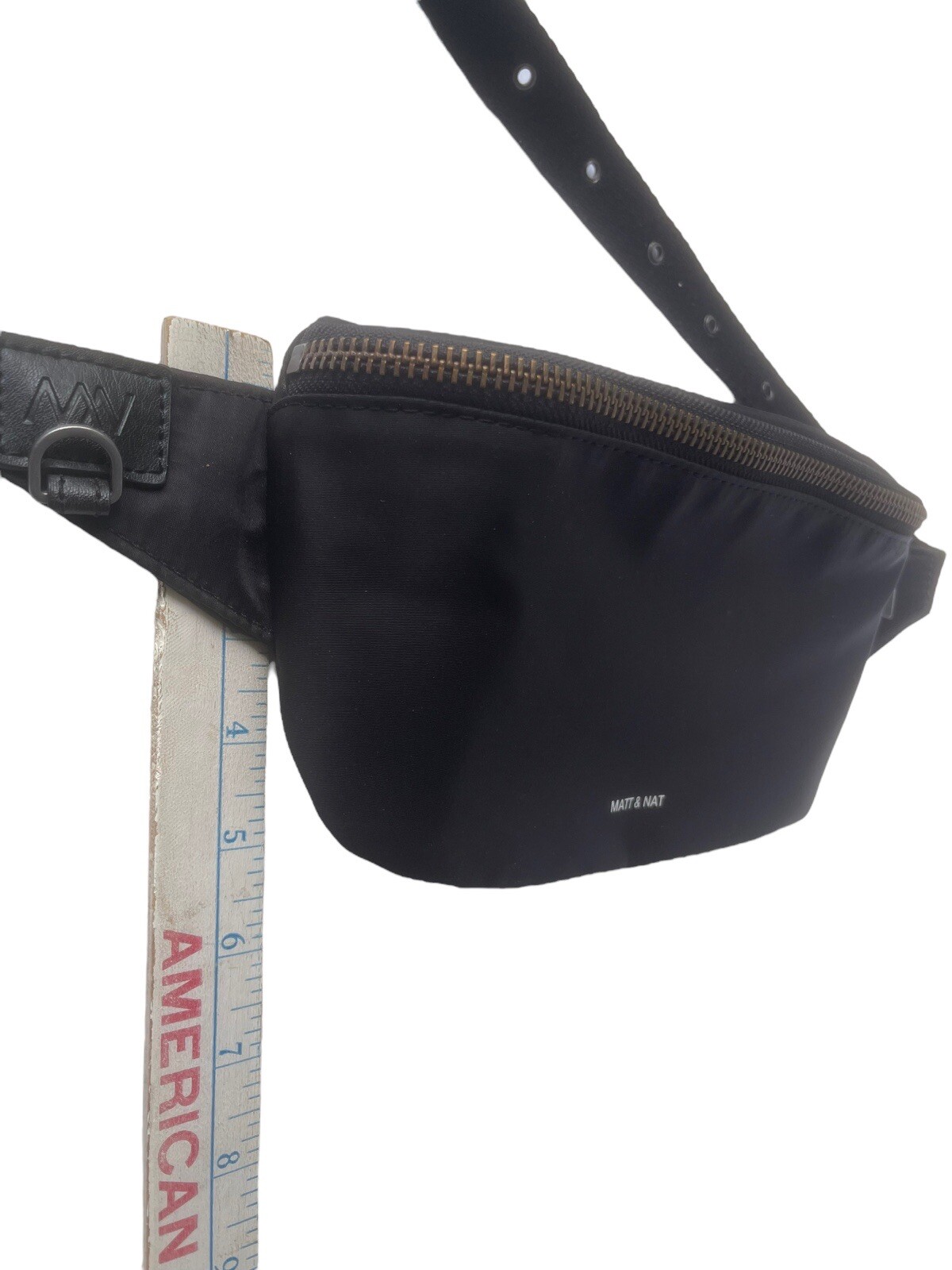Matt and Nat Adjustable Hip Pouch Black Belt Bag Soft Velvety Fabric Fanny Pack