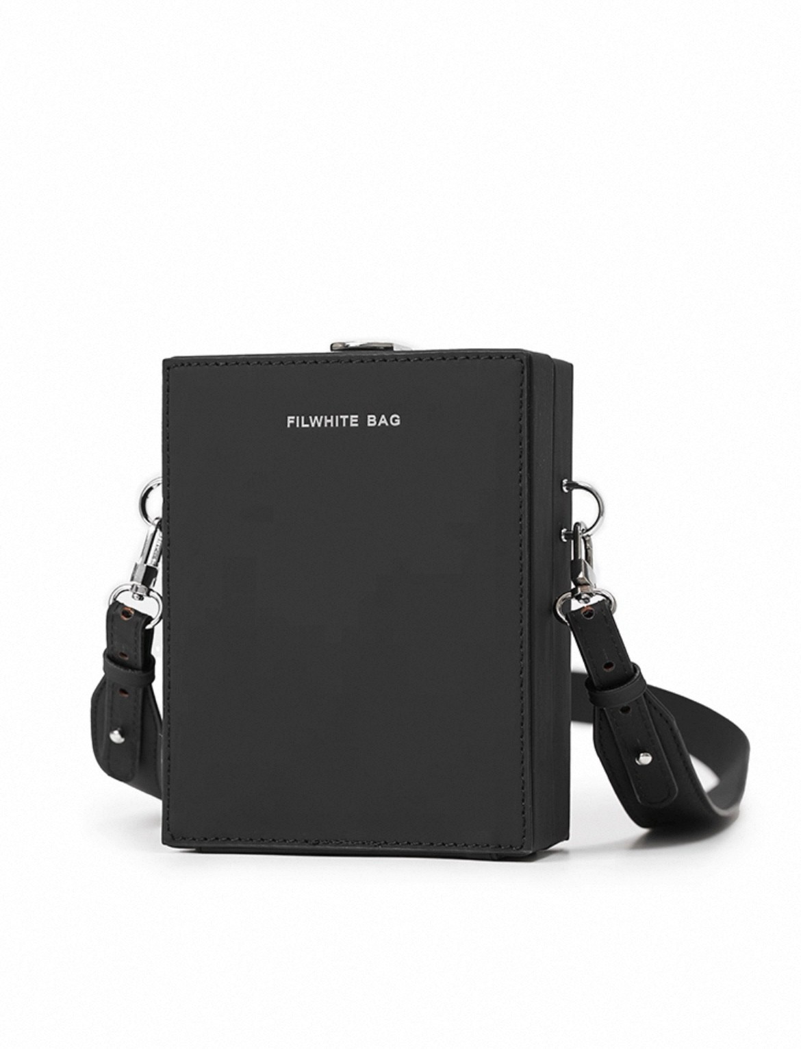 Korean Leather Box Bag Black Mens Fashion Streetwear Filwhite Matte