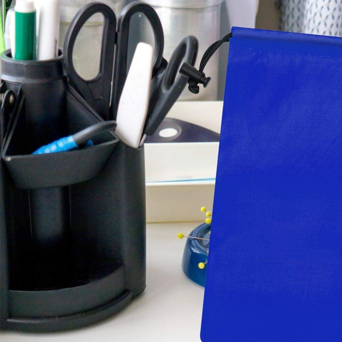 Drawstring Bag Nylon Cinch And Ditty Stuff Pouch With Toggle 6 X 8-12 Pack Blue