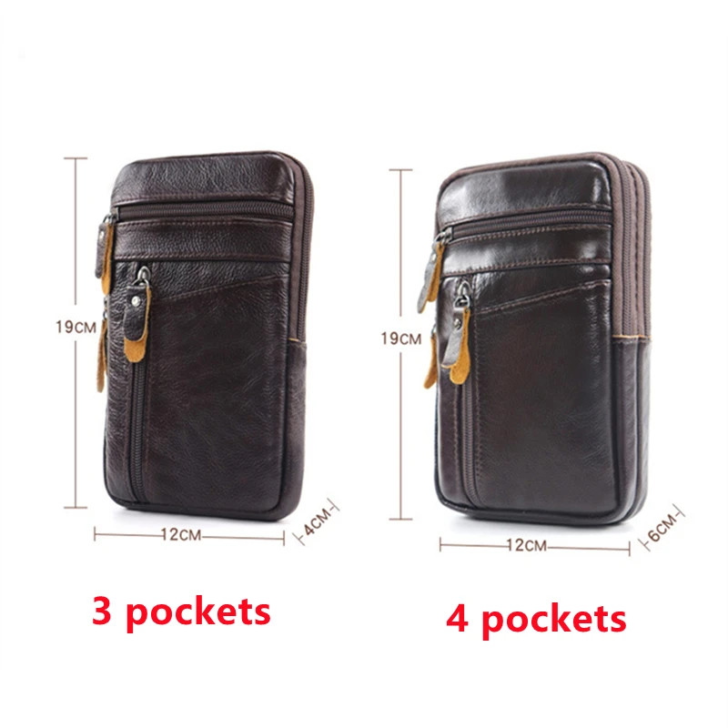Men’s Genuine Leather Waist Pack Small Crossbody Bag Phone Pouch Belt Bag Compac