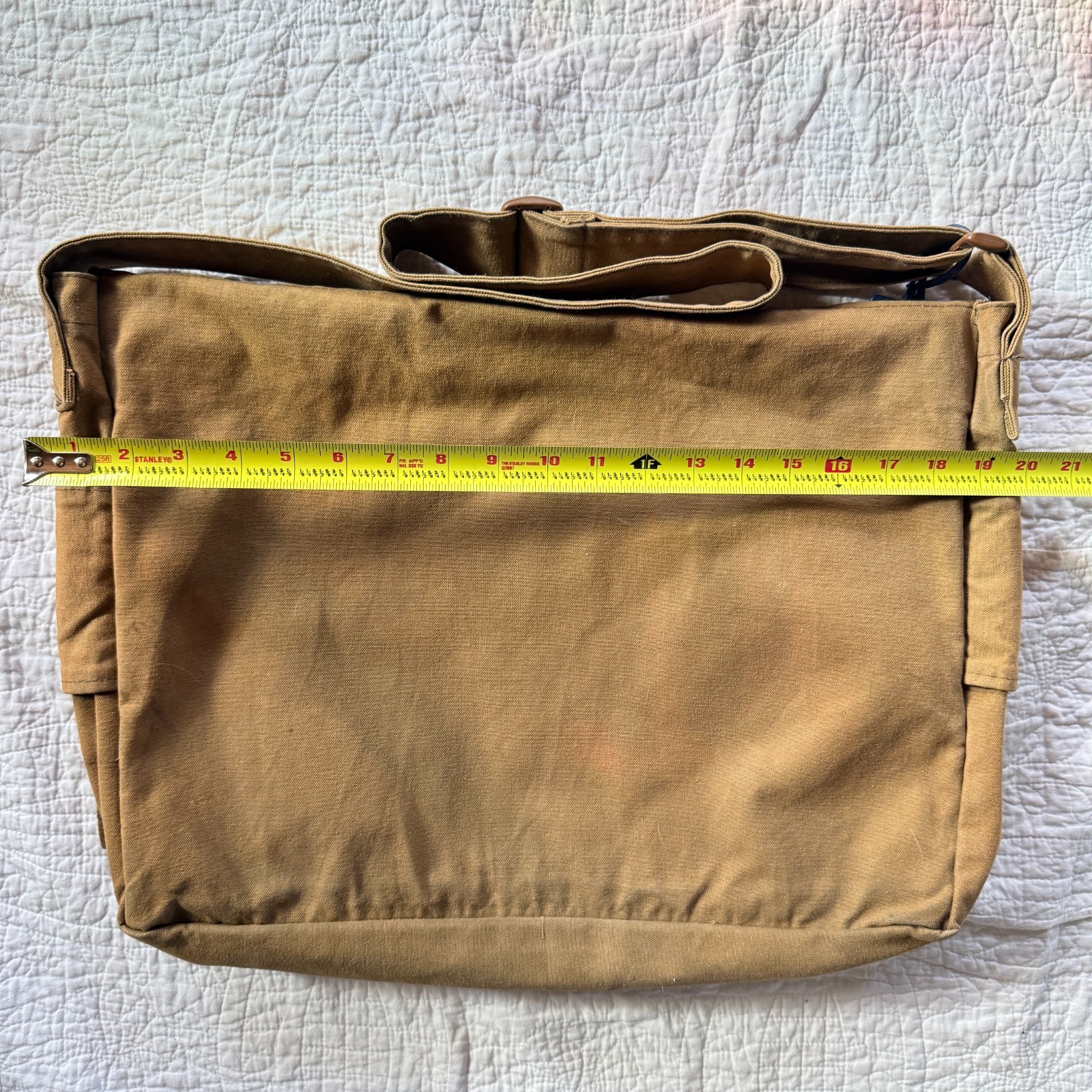Vintage Liberto Canvas Messenger Shoulder Bag Commemorative Utility w/ Patches