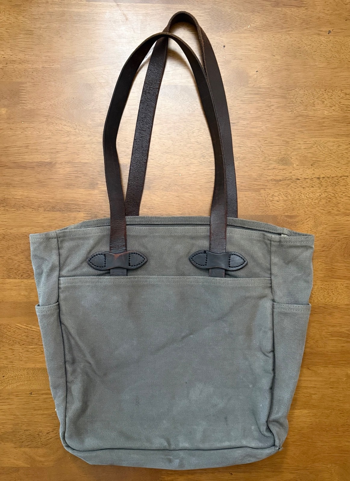 Previously Loved Filson 260 Open Tote Otter Green USA Rugged Twill Leather Bag
