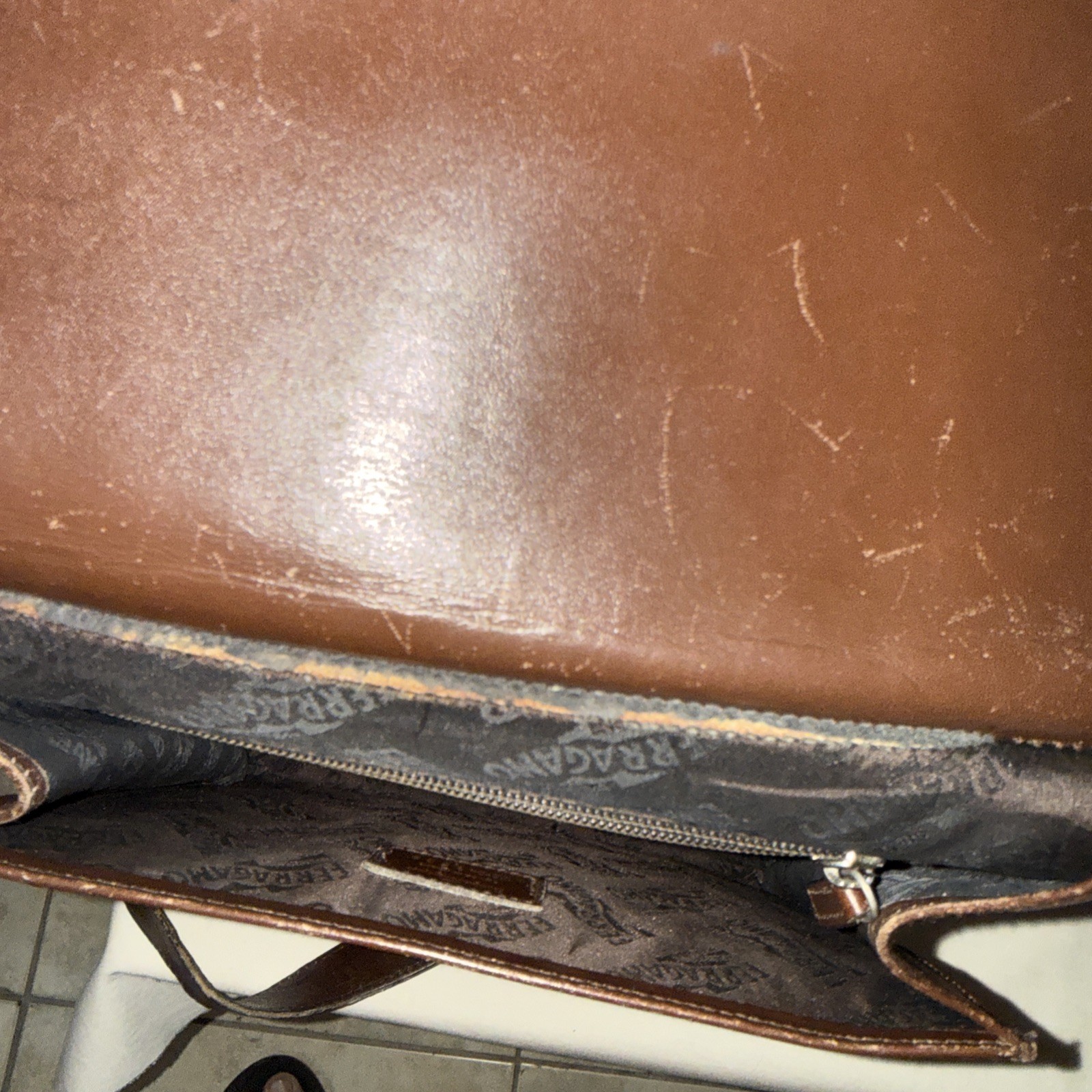 Salvatore Ferragamo Brown Leather Shoulder Bag Made in Italy FB-24 7509 Vintage