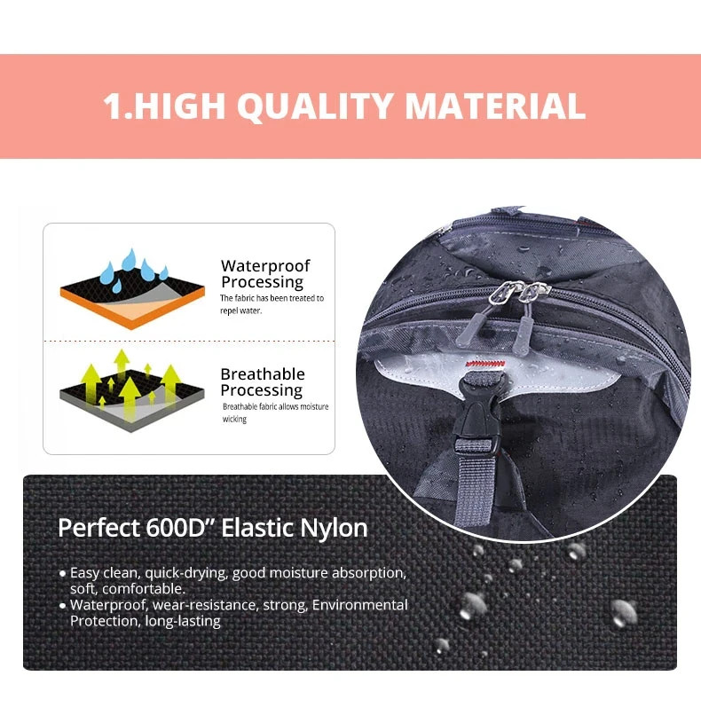 Travel Bag w/ Laptop Sleeve & Waist Shoulder Backpack For Men Women Camping Bag