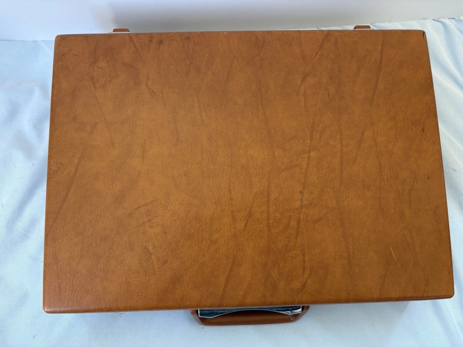 Vintage Samsonite Tan Hard Shell Briefcase Attache Carry Case NO KEY 18×13”