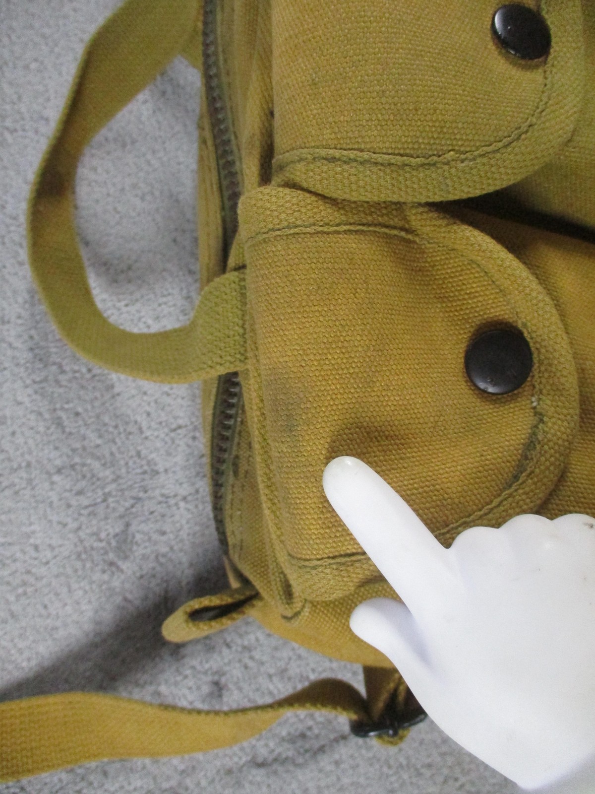 Canvas Messenger Bag Mens Medium Green Army Zip Top Crossbody Shoulder Pockets