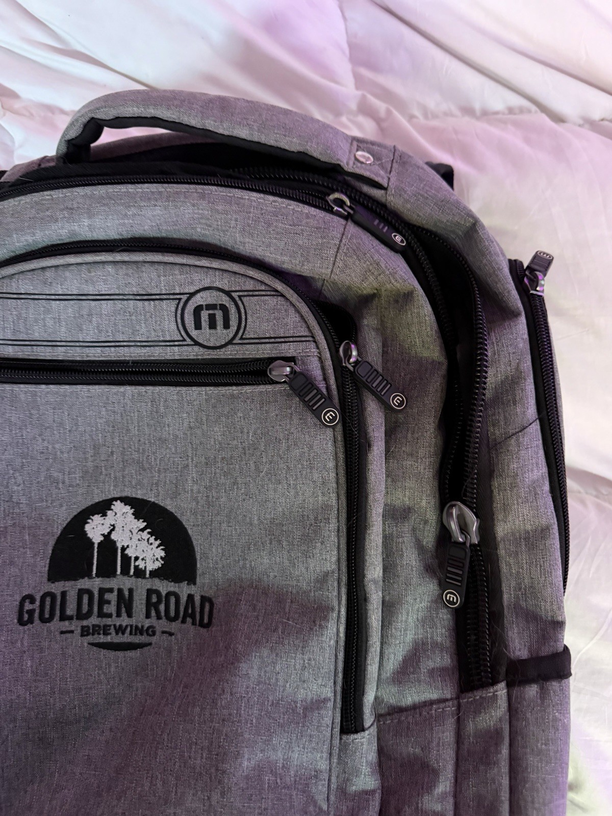 Travis Mathew The Go Laptop Backpack Gray Fleece Lined 12.5″x19.5″x6″