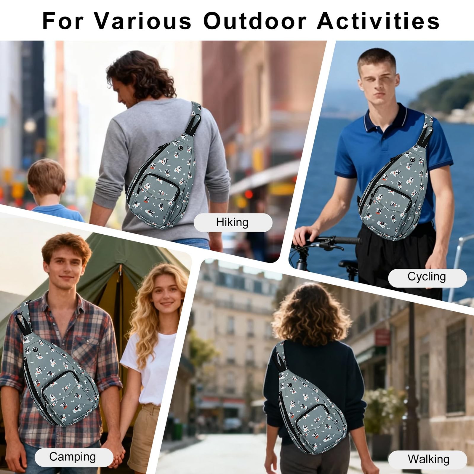 Sling Bag for Crossbody Chest Bag Convertible from Left to Right, Water Repel…