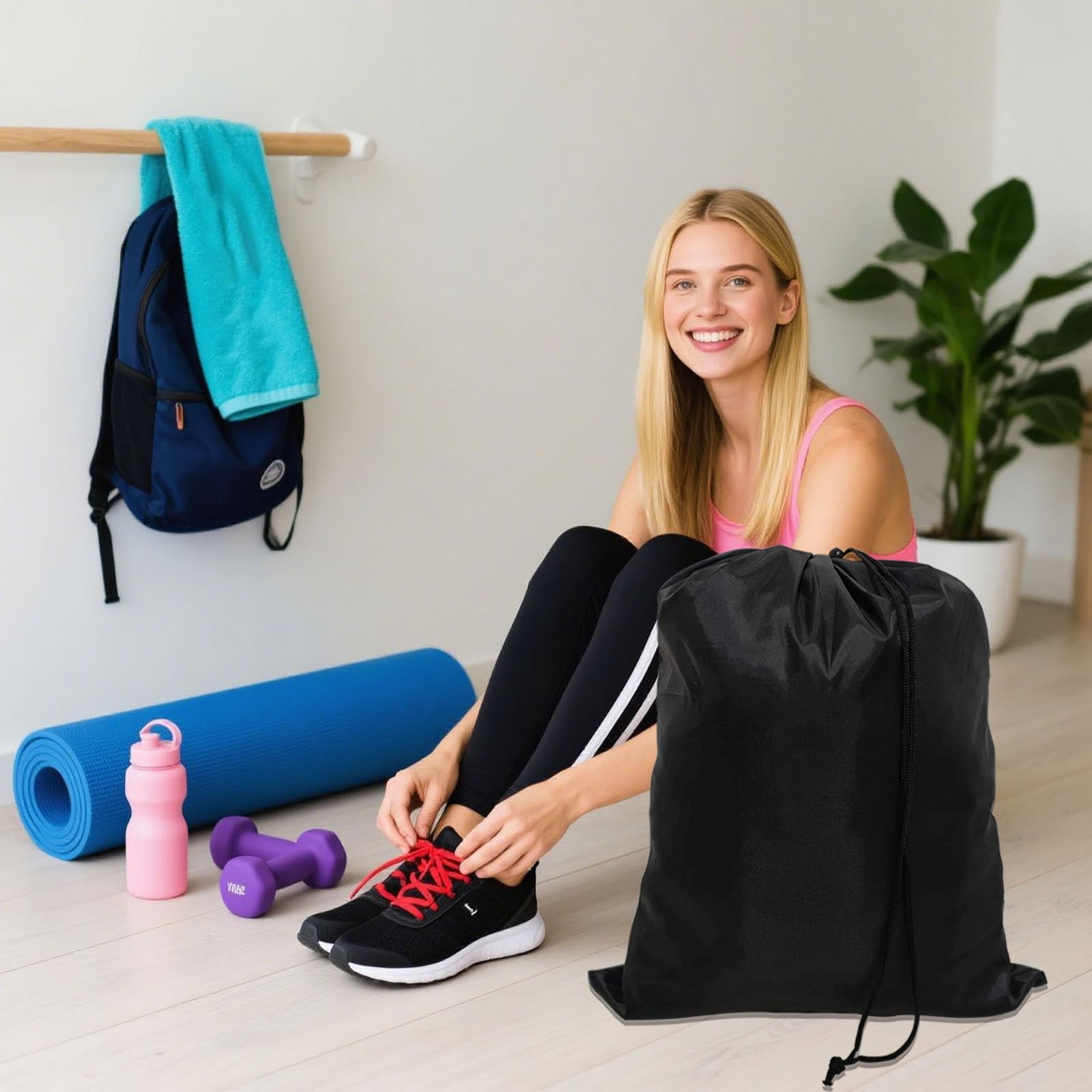 10-Pack Drawstring Bags with Toggle Closure – Lightweight & Durable Nylon Gym