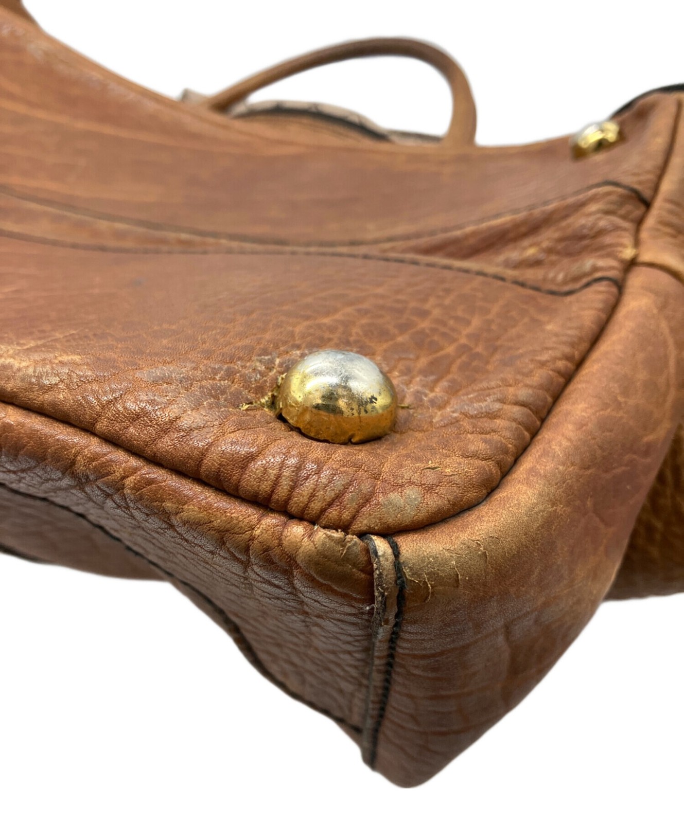 Gold Pfeil CARACCIOLA Boston bag Brown Leather Men Duffle bag Large