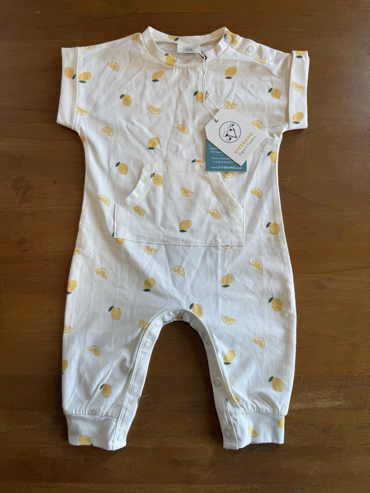 Viverano Baby Girls Clothes SZ 6-12M Short Sleeve One Piece Romper Organic