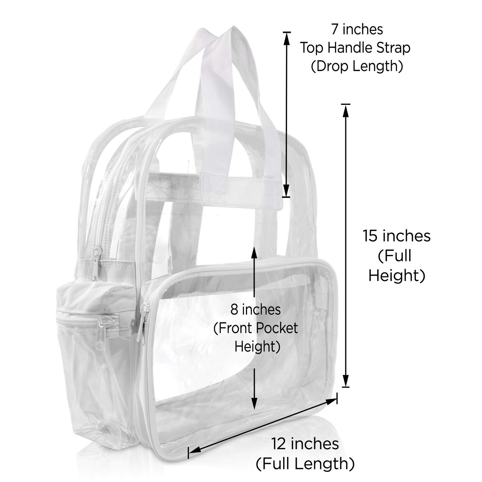 Clear Backpack Bags Smooth Plastic White