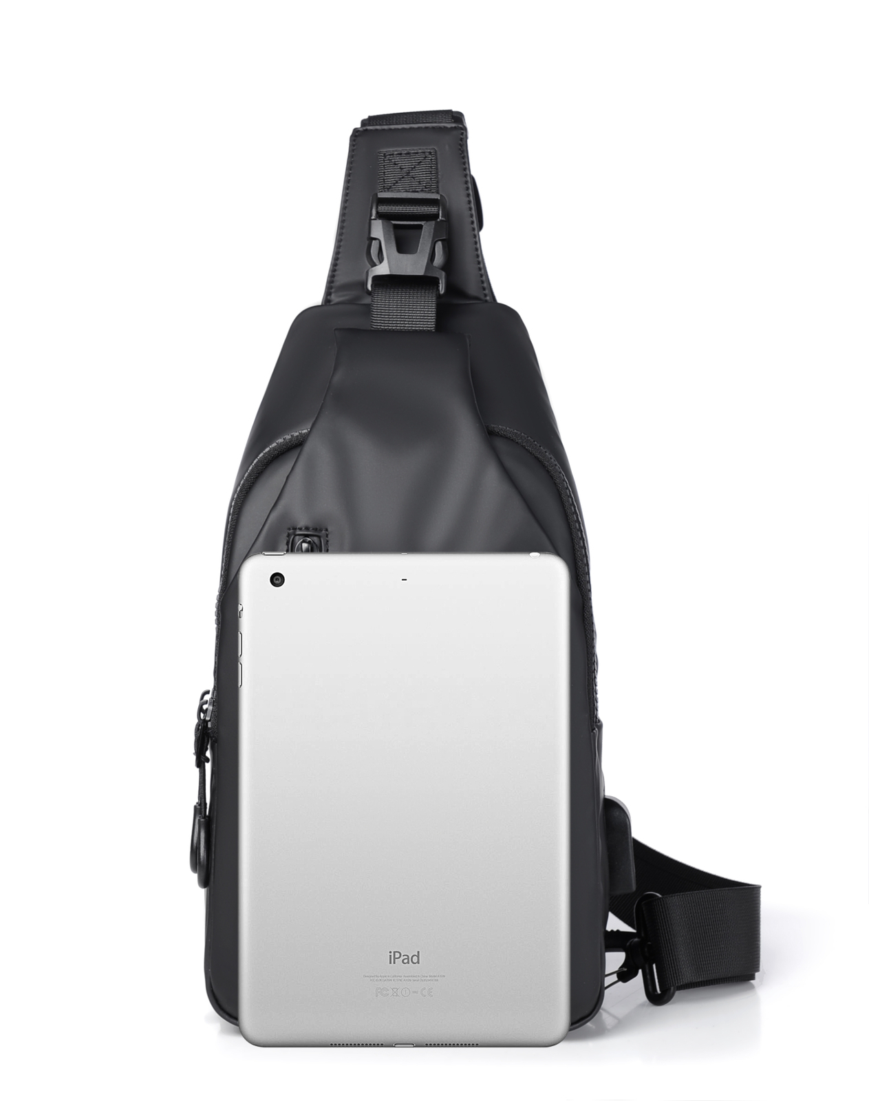 Men’s Sling Backpack Waterproof Anti-theft Shoulder Crossbody Bag Chest USB Port
