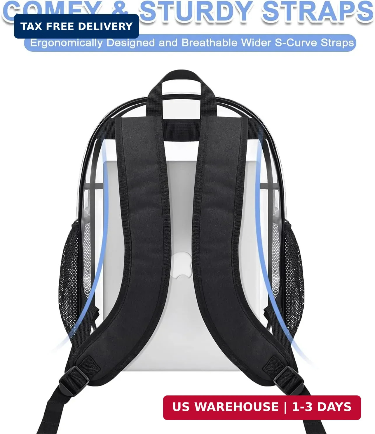 Clear Backpack, Heavy Duty PVC Transparent Backpack, Clear Book Bag,See Through