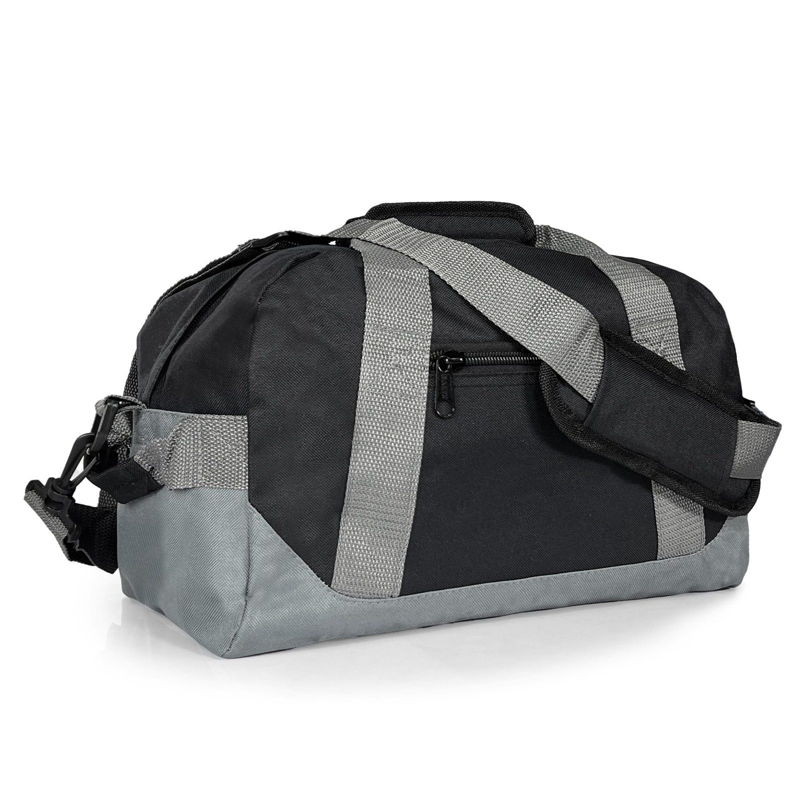 DALIX 14″ Small Duffle Bag Two Toned Gym Travel Bag 14″ X 8-1/2″ X 8-1/2″