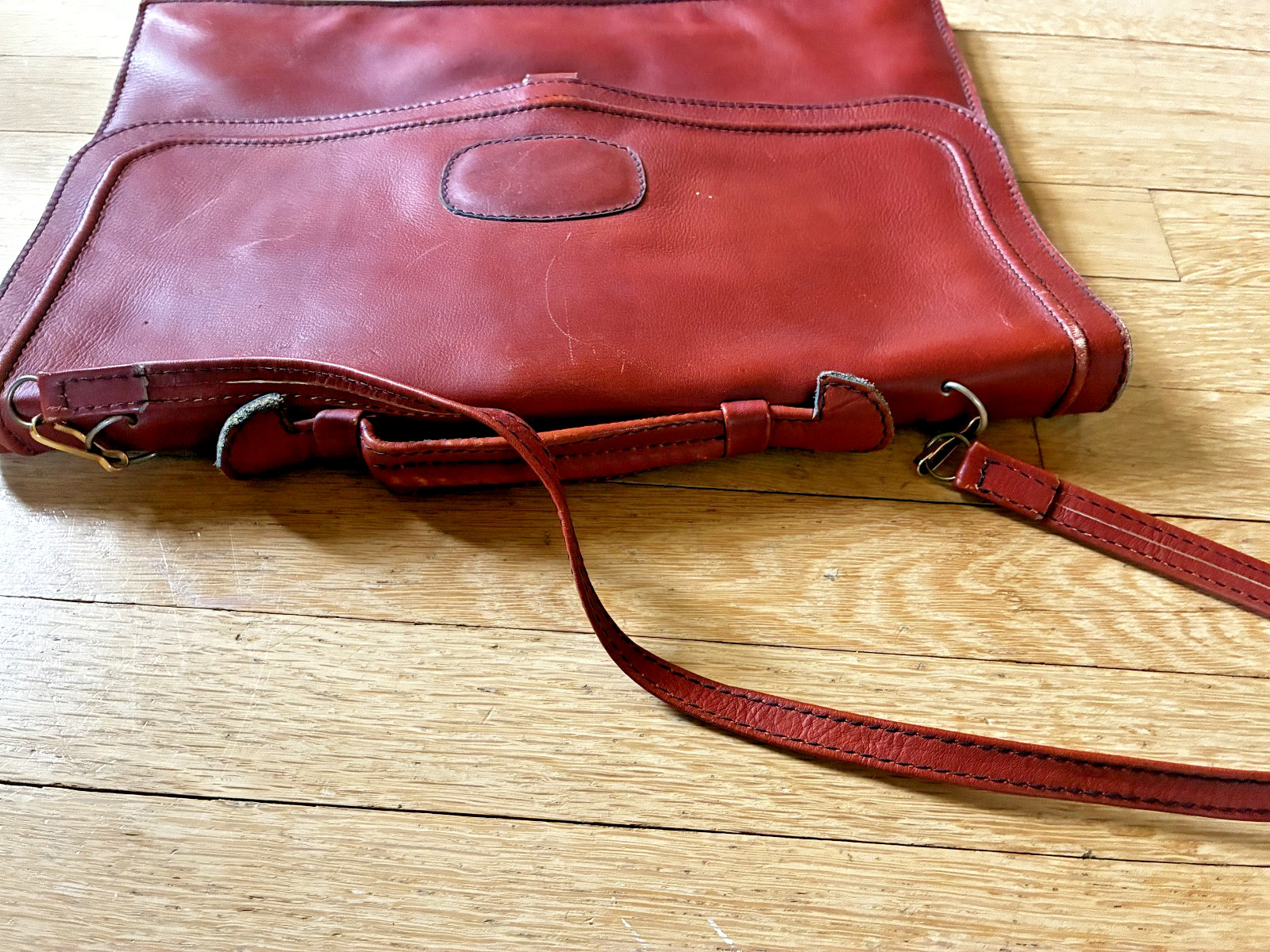 VTG Brown Leather Briefcase Shoulder Bag Messenger School Made in Colombia