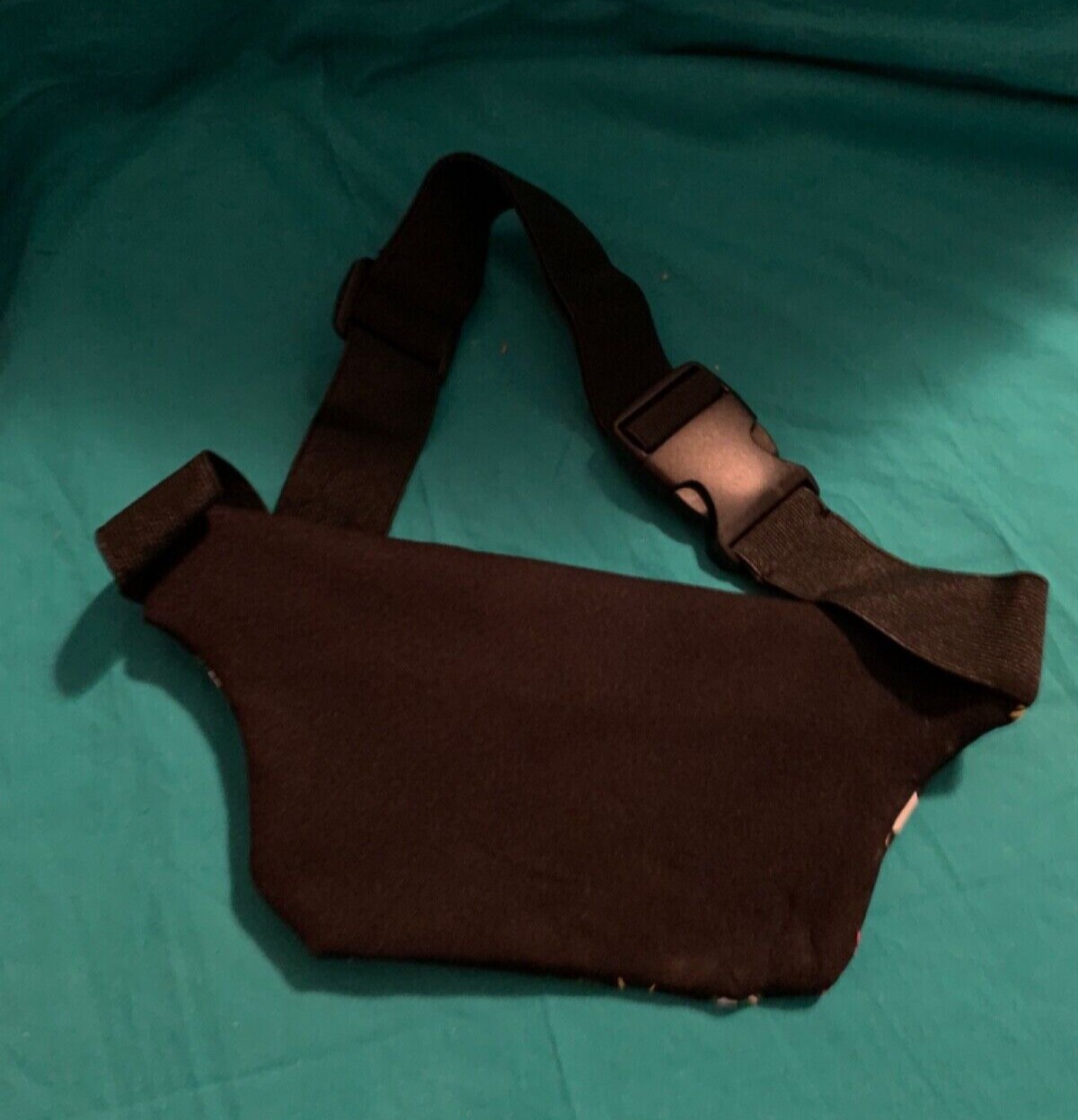 **Justice League~Six Flags~Fanny Pack~Hip Waist Belt Bag~Black Multi Logo Print*