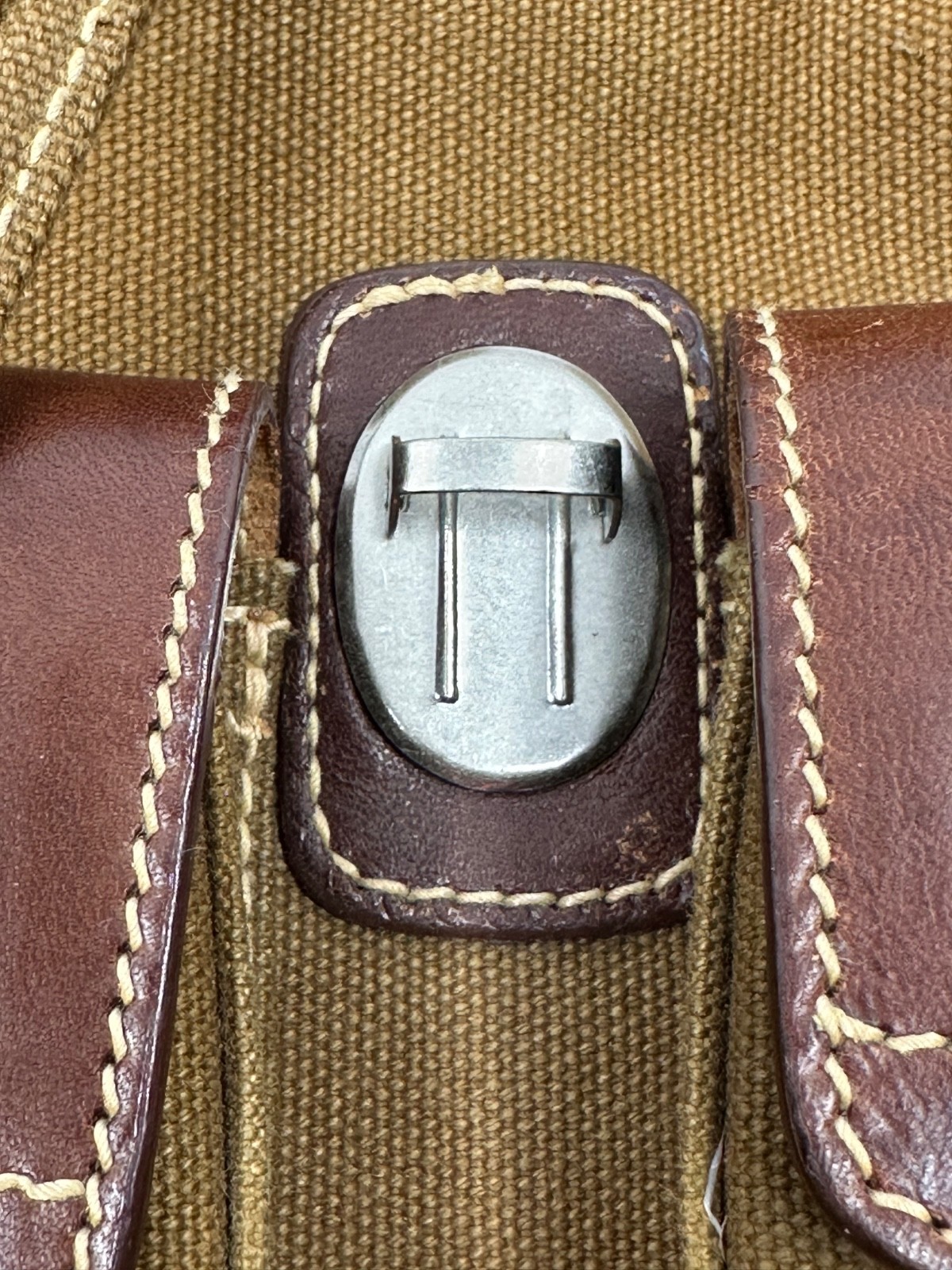 Fossil Expedition No 11552 Brown Canvas Backpack Leather Trim Rugged Goods