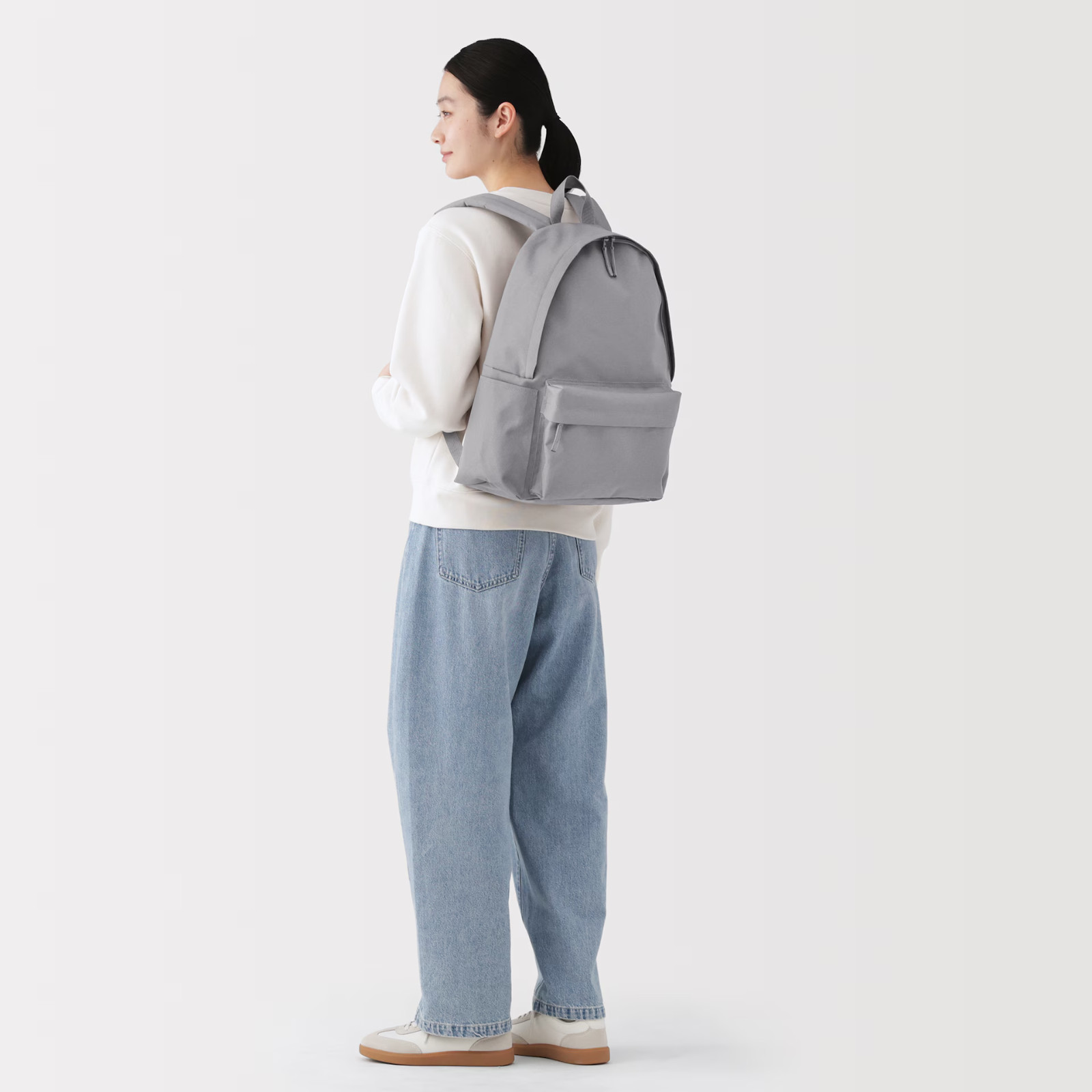 MUJI Water-Repellent Backpack Charcoal Gray/Black/Light Beige/Light Green NWT