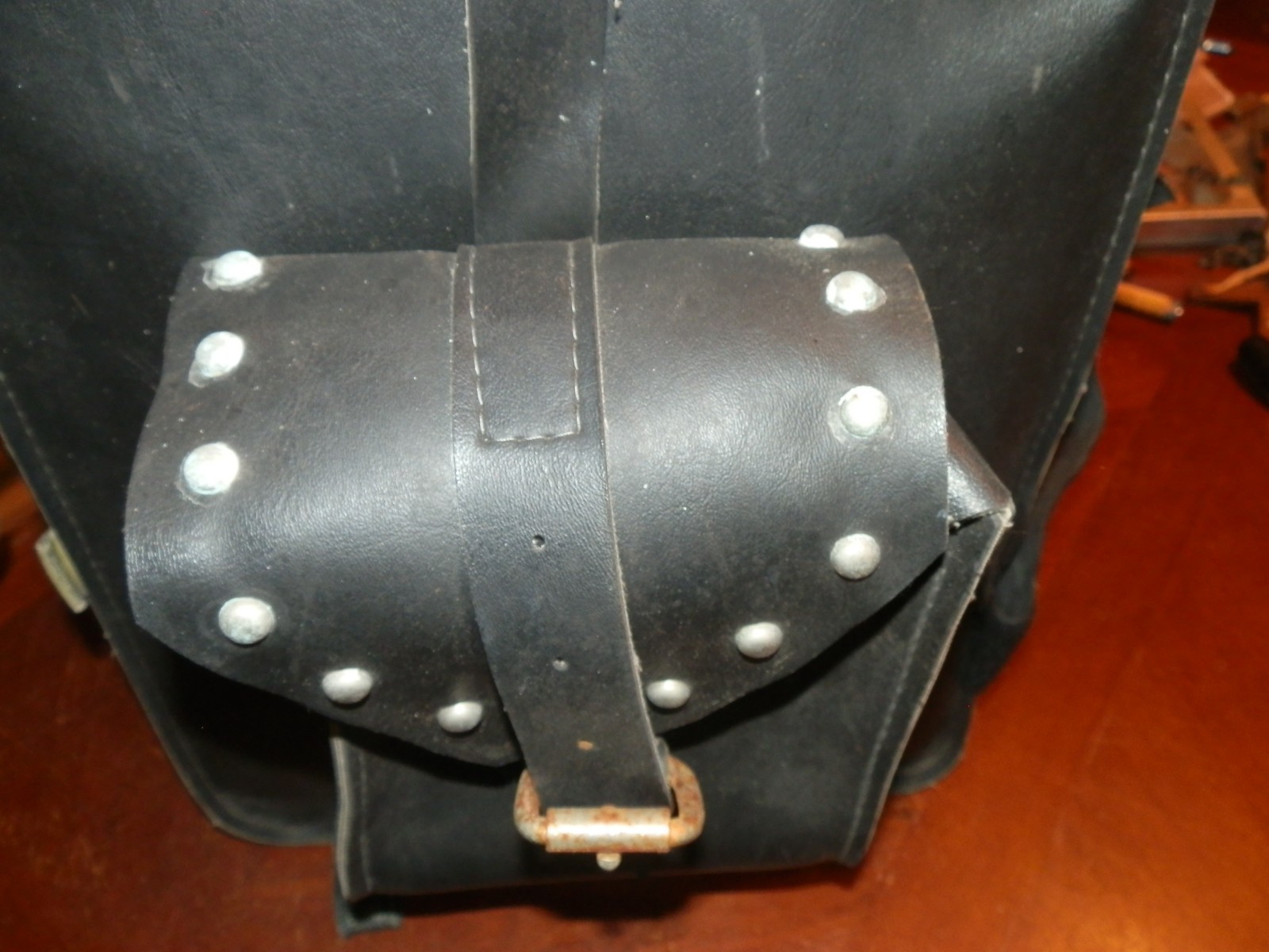 Vintage Willie & Max Motorcycle Tour Trunk Large Bag Black Synthetic Leather 15″